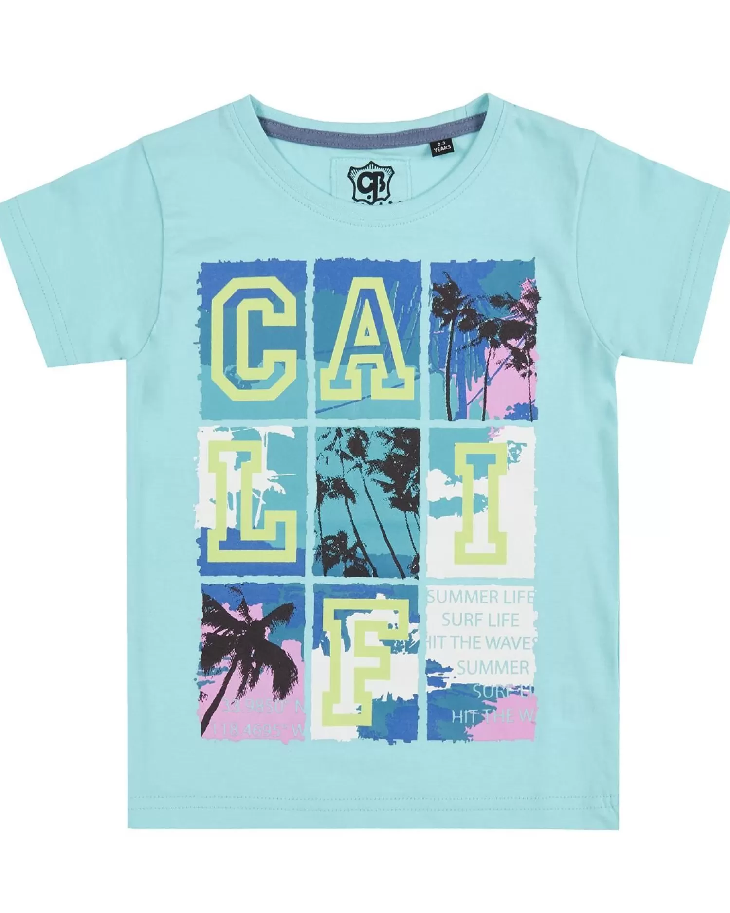 Kids Cargo Bay Boys Aqua Short Sleeve T-Shirt