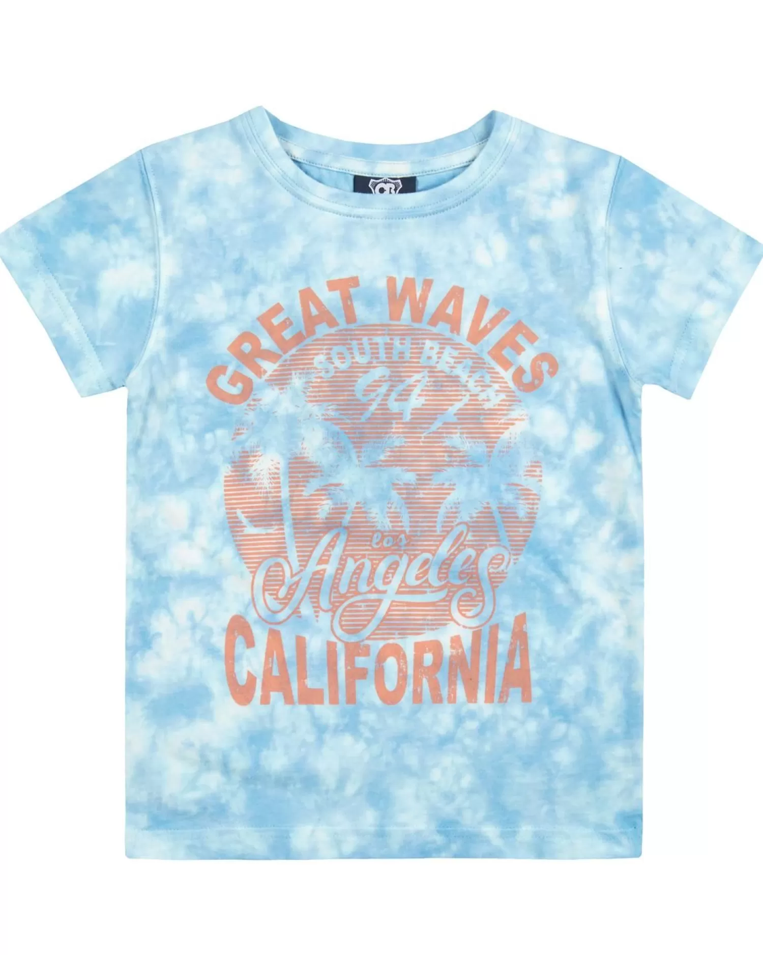 Kids Cargo Bay Boys Blue Tie Dye Short Sleeve T-Shirt