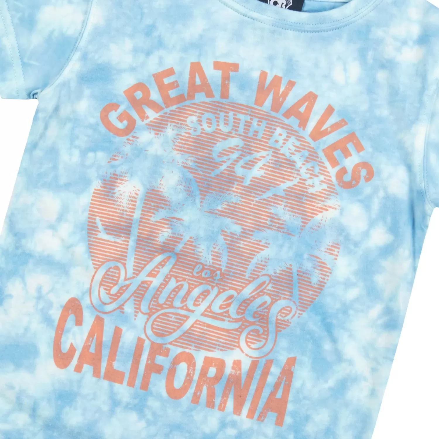 Kids Cargo Bay Boys Blue Tie Dye Short Sleeve T-Shirt