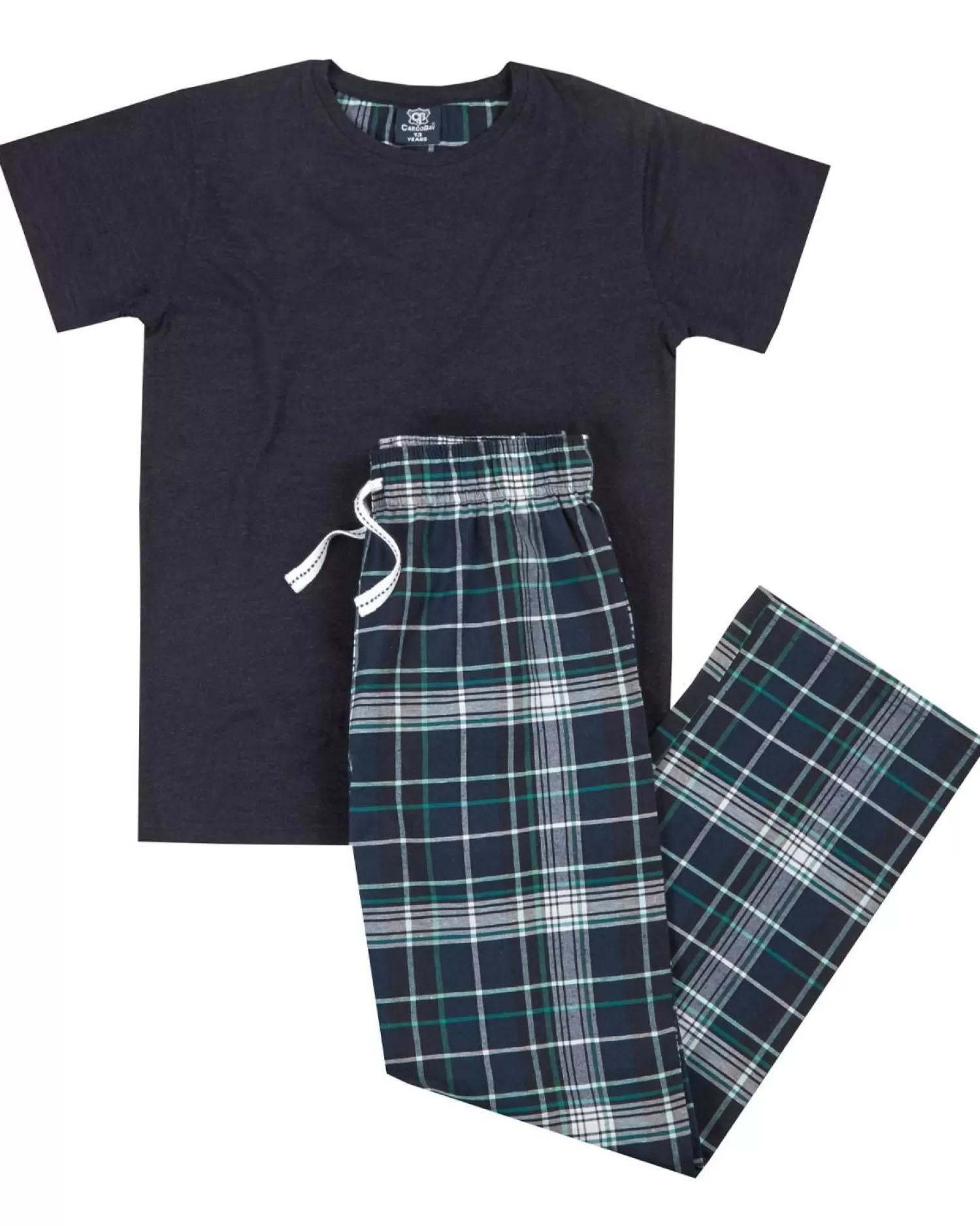 Kids Cargo Bay Boys Check Long Pyjamas - Navy