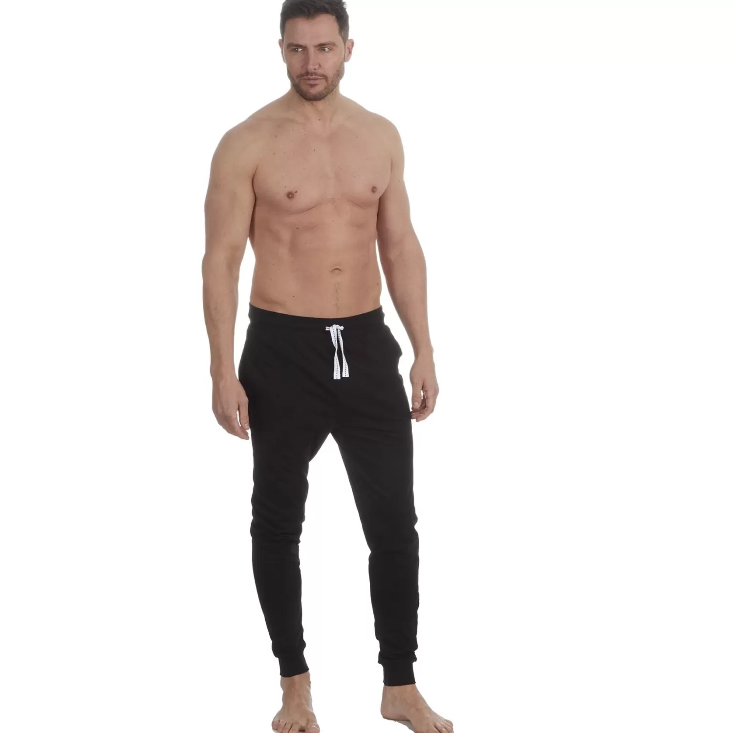 Men Cargo Bay Jersey Lounge Pants - Black