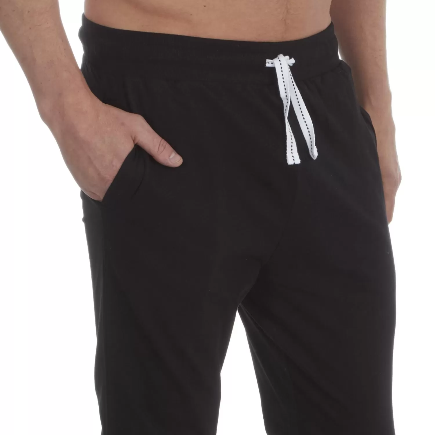 Men Cargo Bay Jersey Lounge Pants - Black