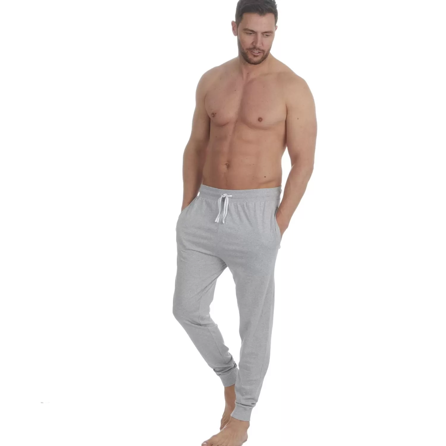 Men Cargo Bay Jersey Lounge Pants - Grey Marl