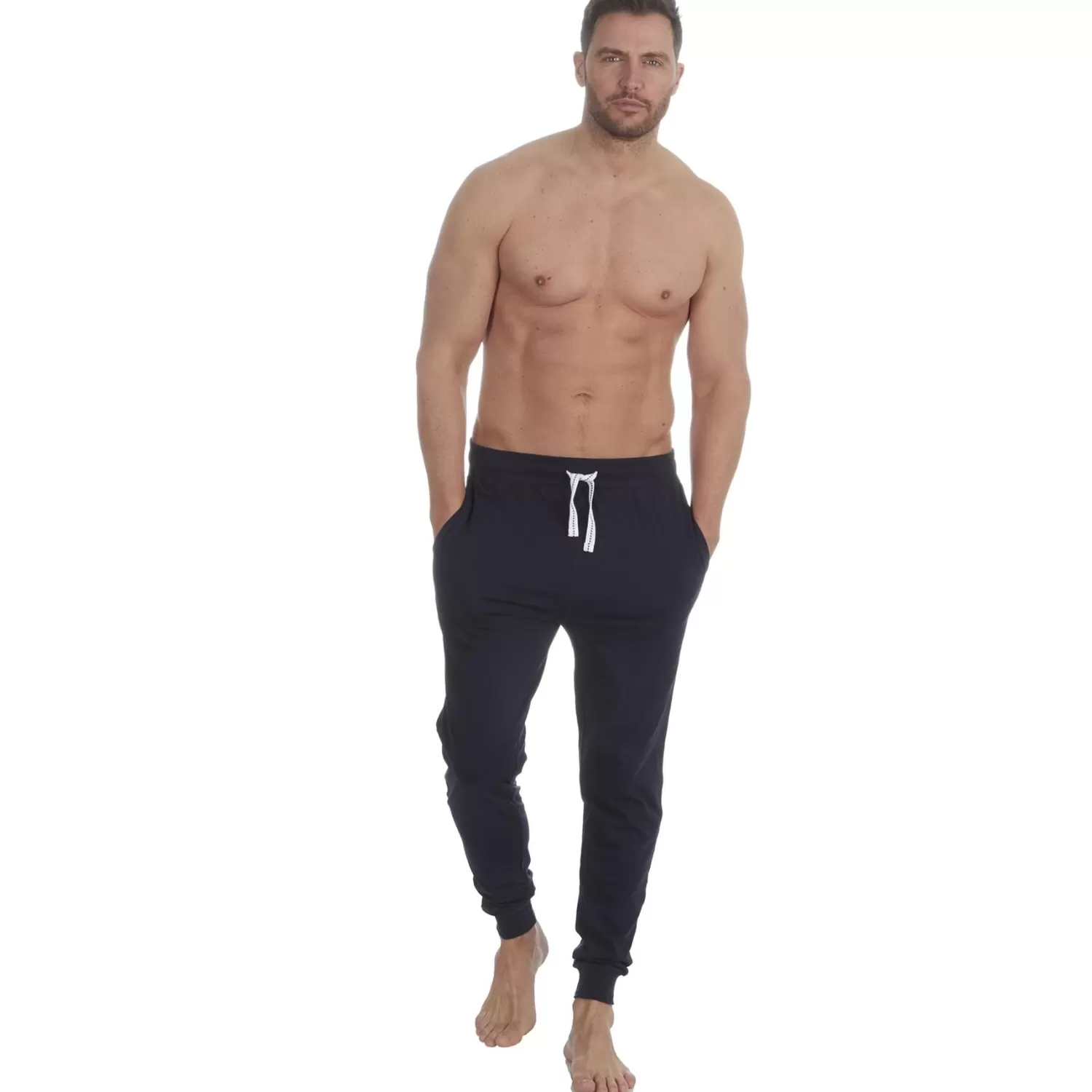 Men Cargo Bay Jersey Lounge Pants - Navy