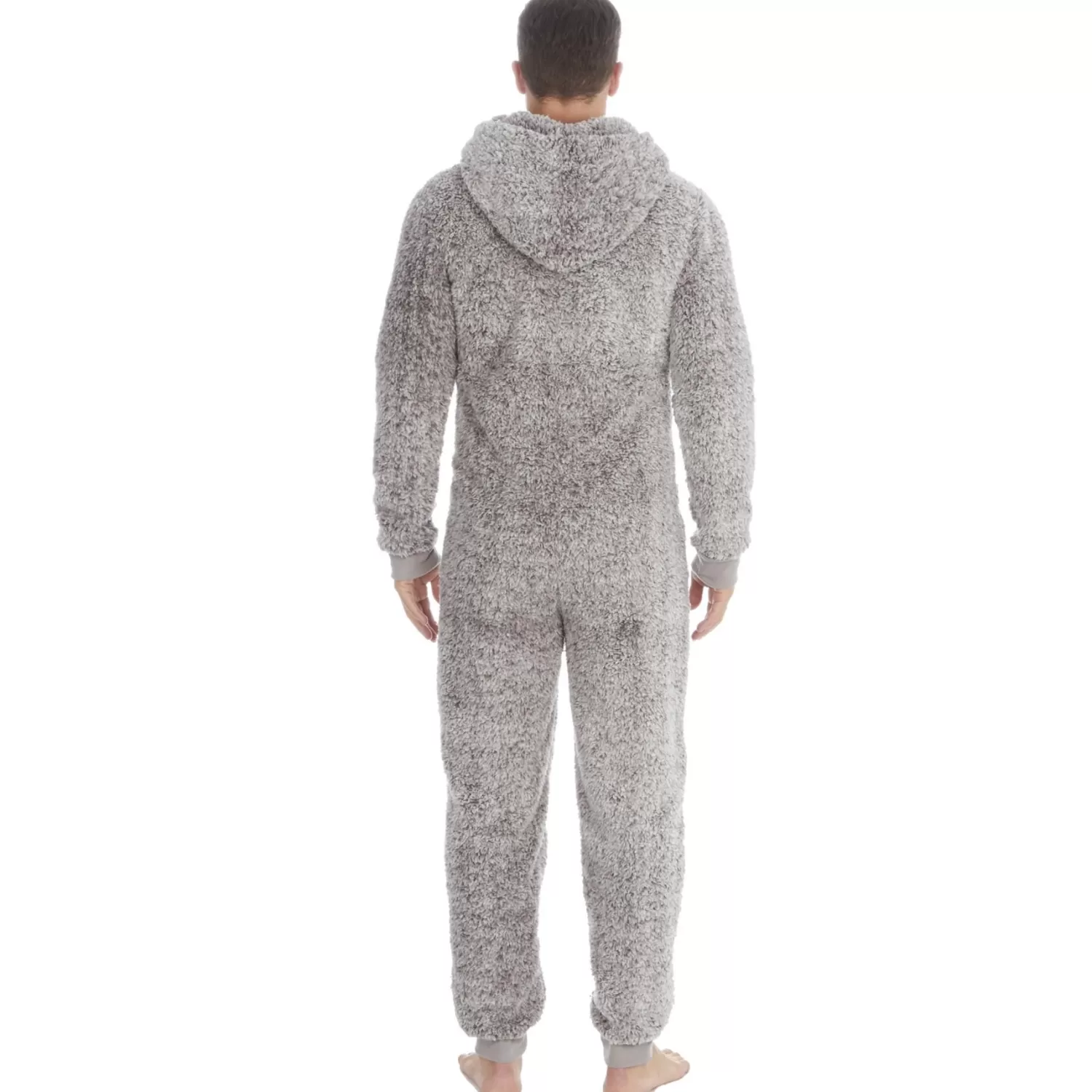 Men Cargo Bay Sherpa Fleece Onesie - Grey