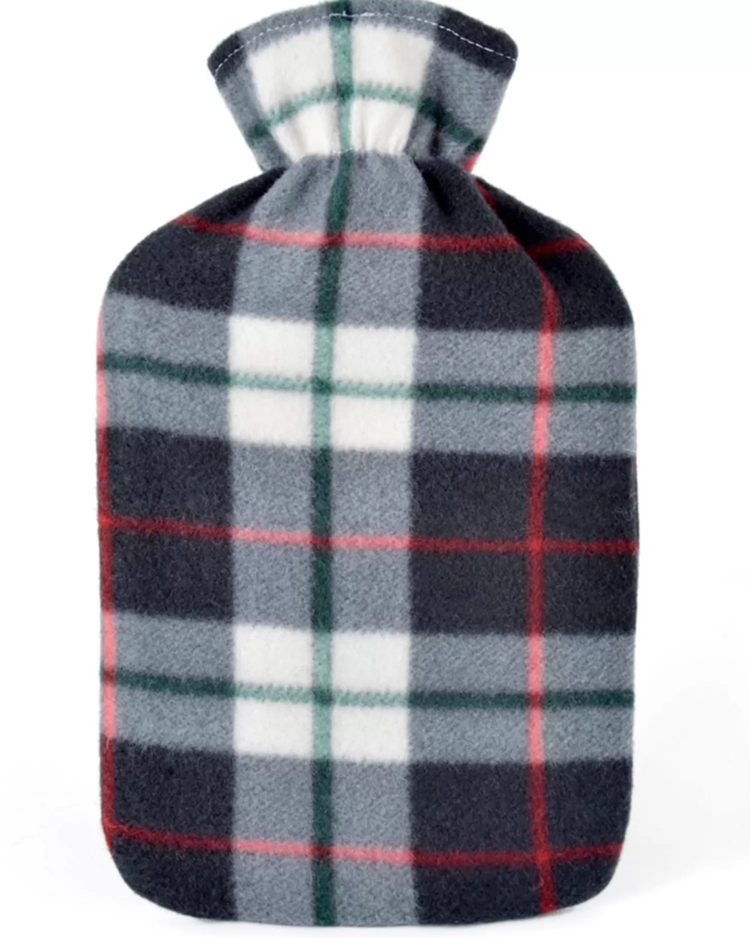 * Check Print Hot Water Bottle - Black