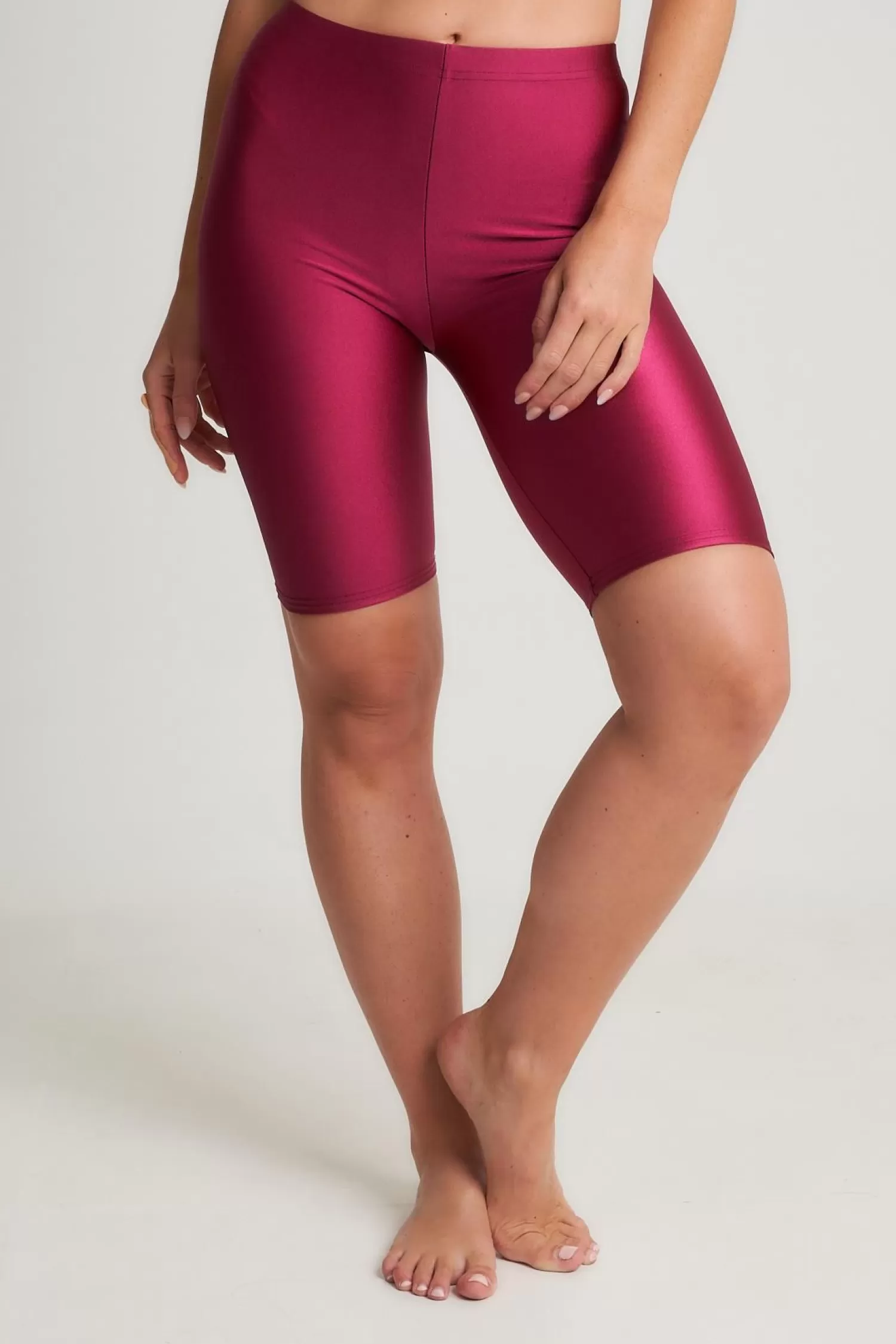 * Shorts & Skirts | Classic Shiny Lycra Cycling Shorts - Maroon