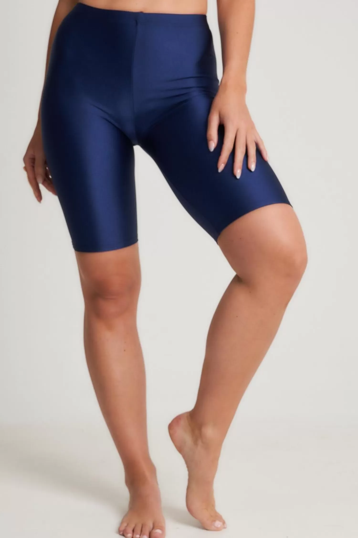 * Shorts & Skirts | Classic Shiny Lycra Cycling Shorts - Navy