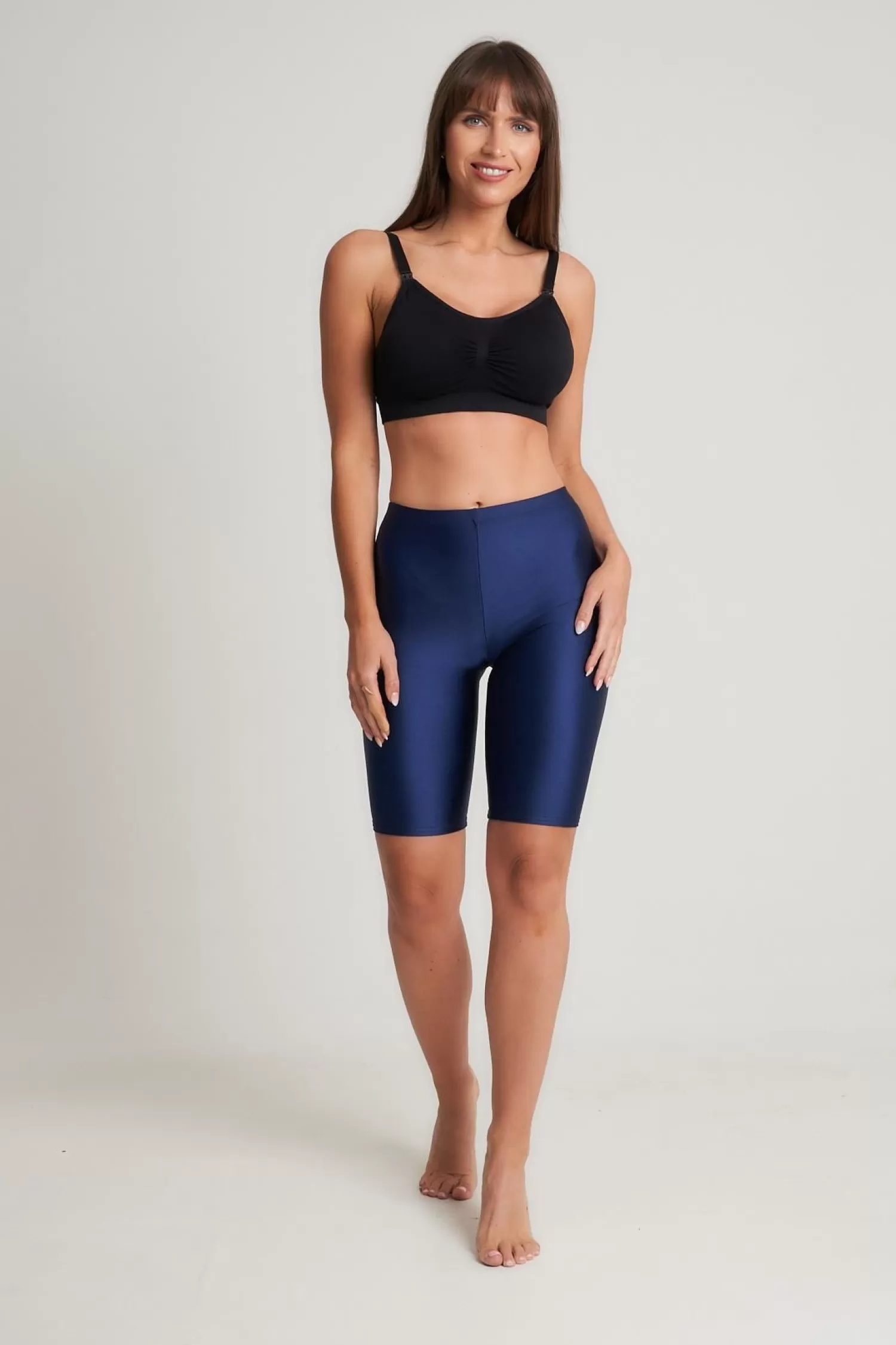 * Shorts & Skirts | Classic Shiny Lycra Cycling Shorts - Navy