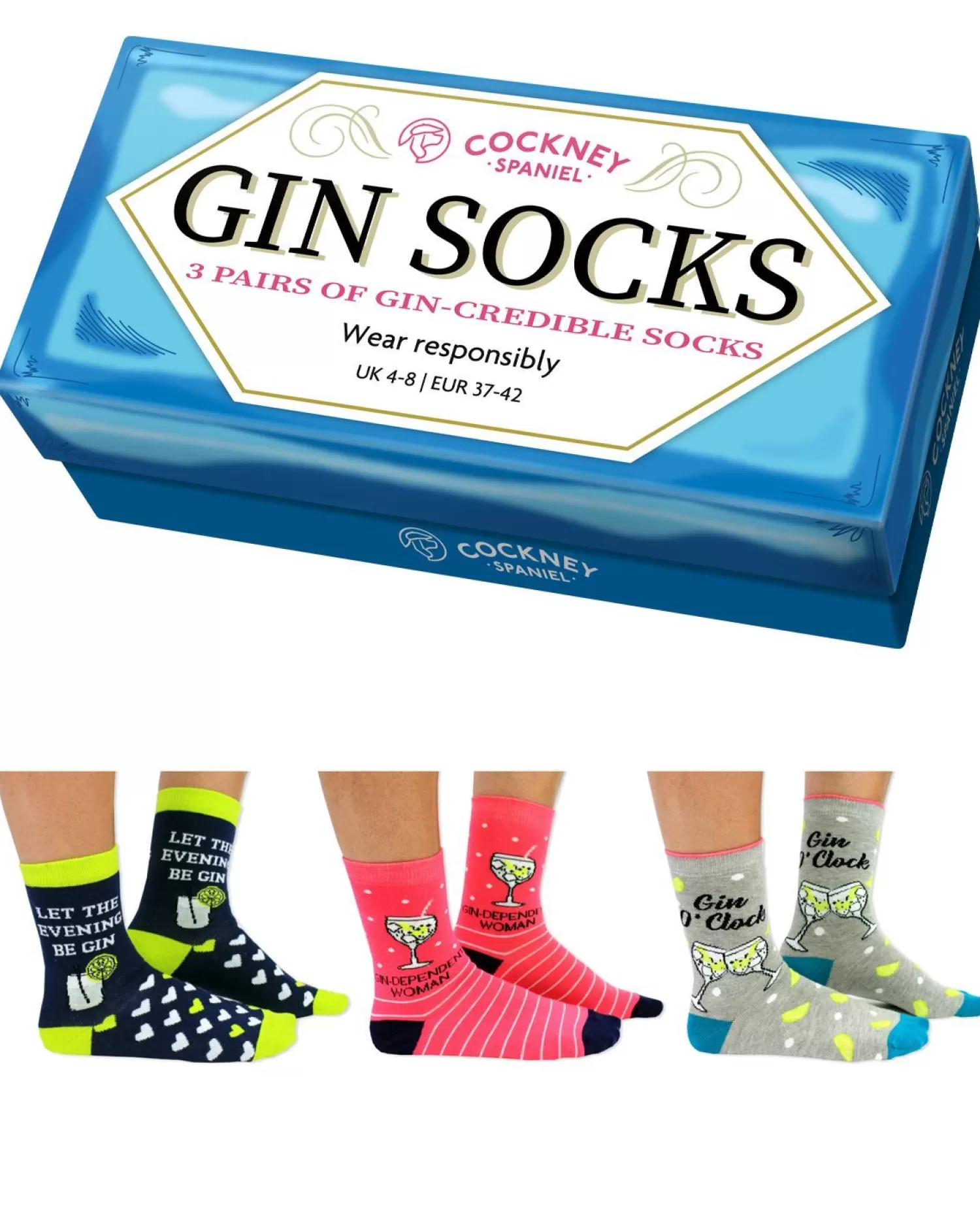 Cockney Spaniel Socks | Gin Socks Gift Box