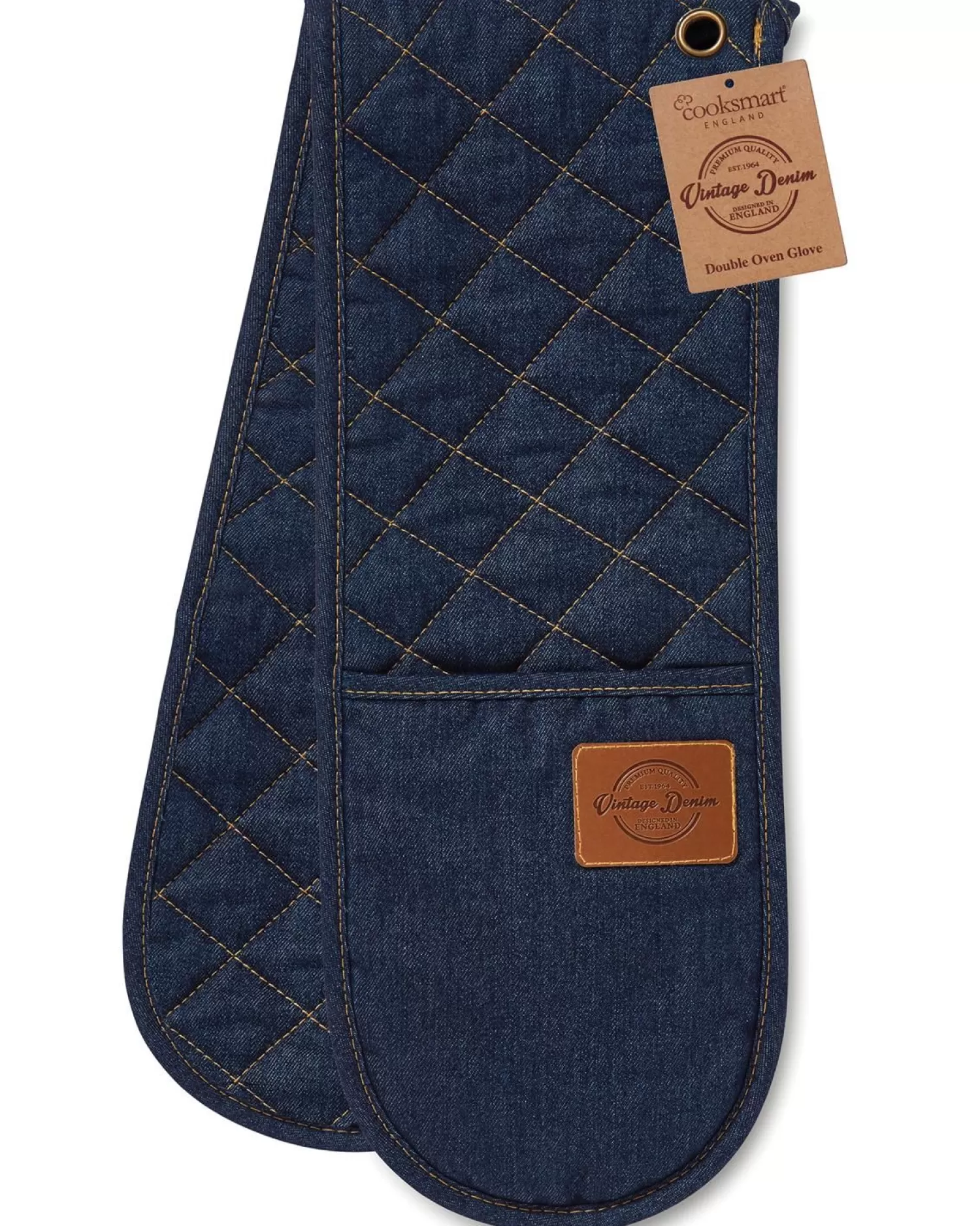 Cooksmart Oxford Denim Double Oven Glove