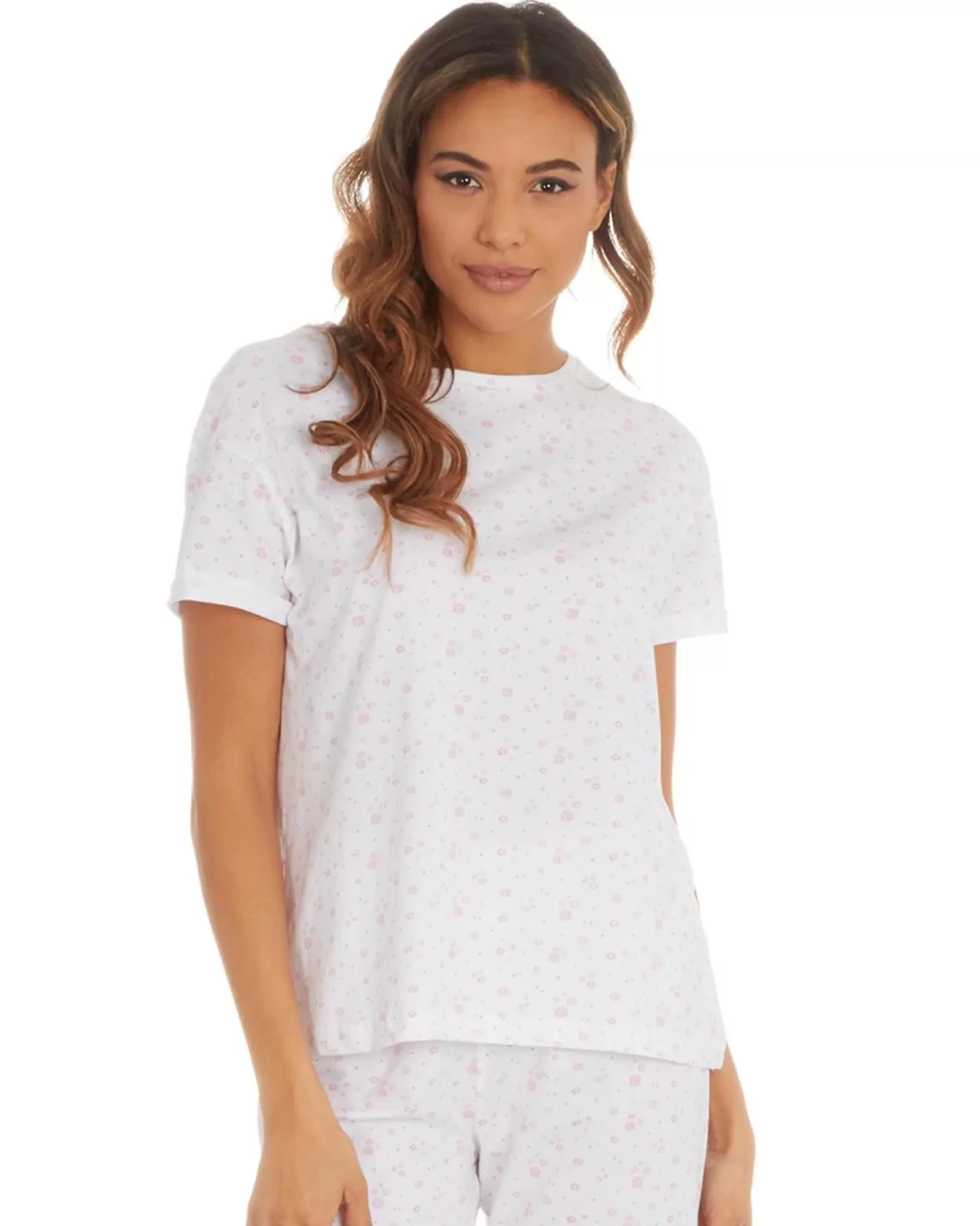 Cottonique Pyjamas | 100% Jersey Cotton Cropped Pyjamas - Pink