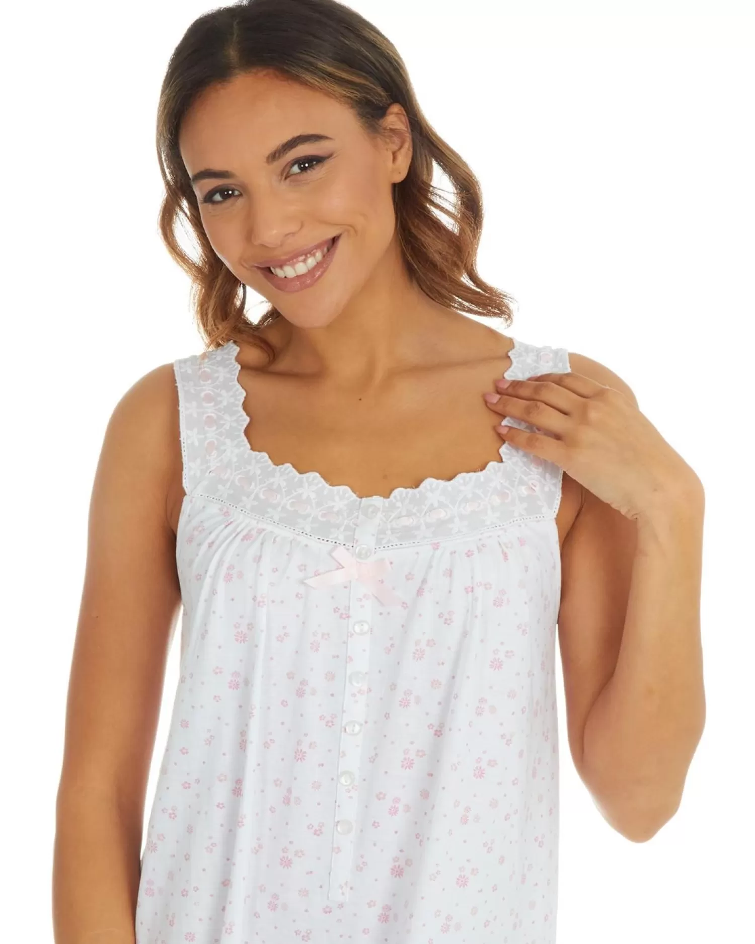 Cottonique Nighties | 100% Jersey Cotton Sleeveless Nightie - Pink