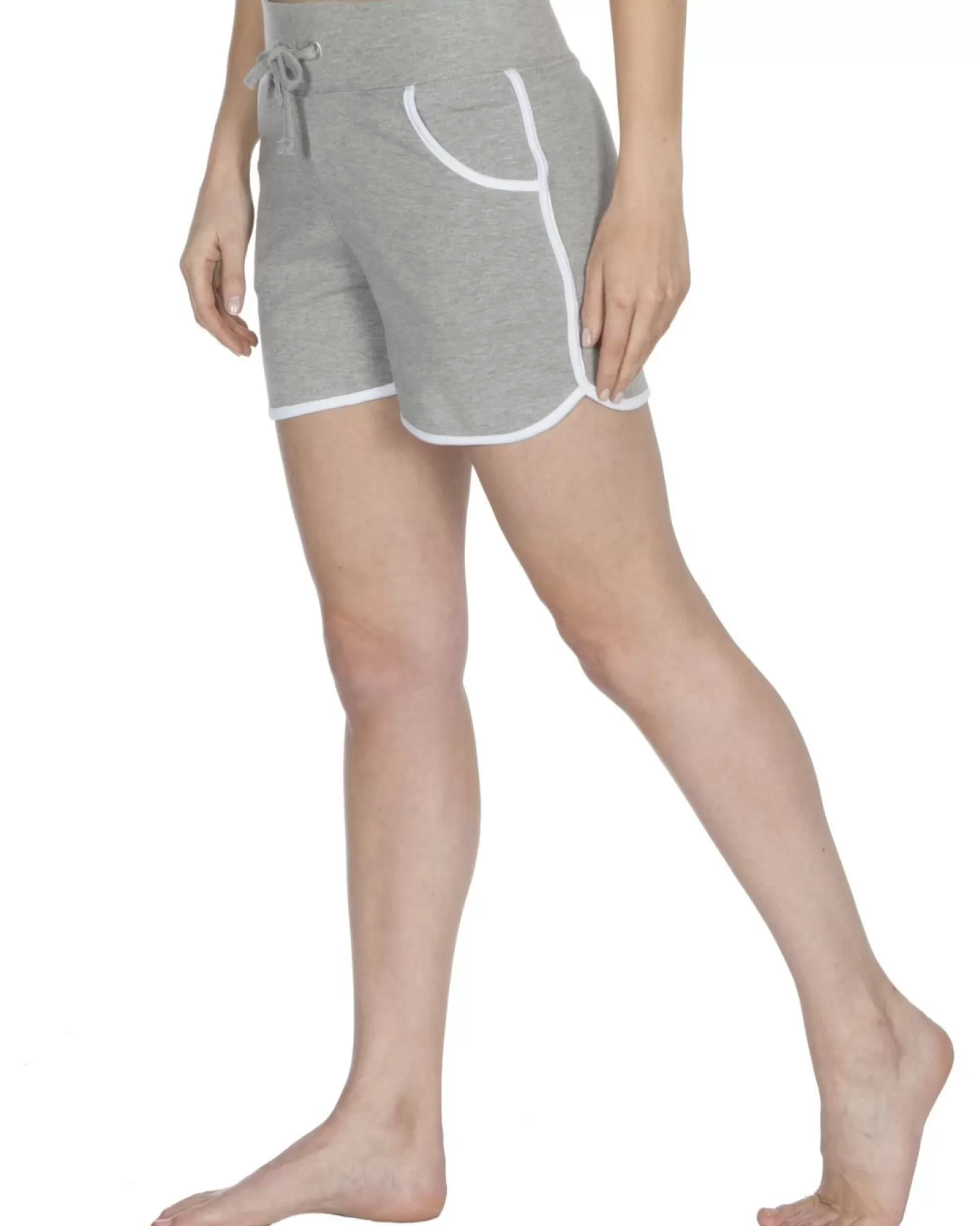 Cottonique Shorts & Skirts | Contrast Piping Lounge Shorts - Grey