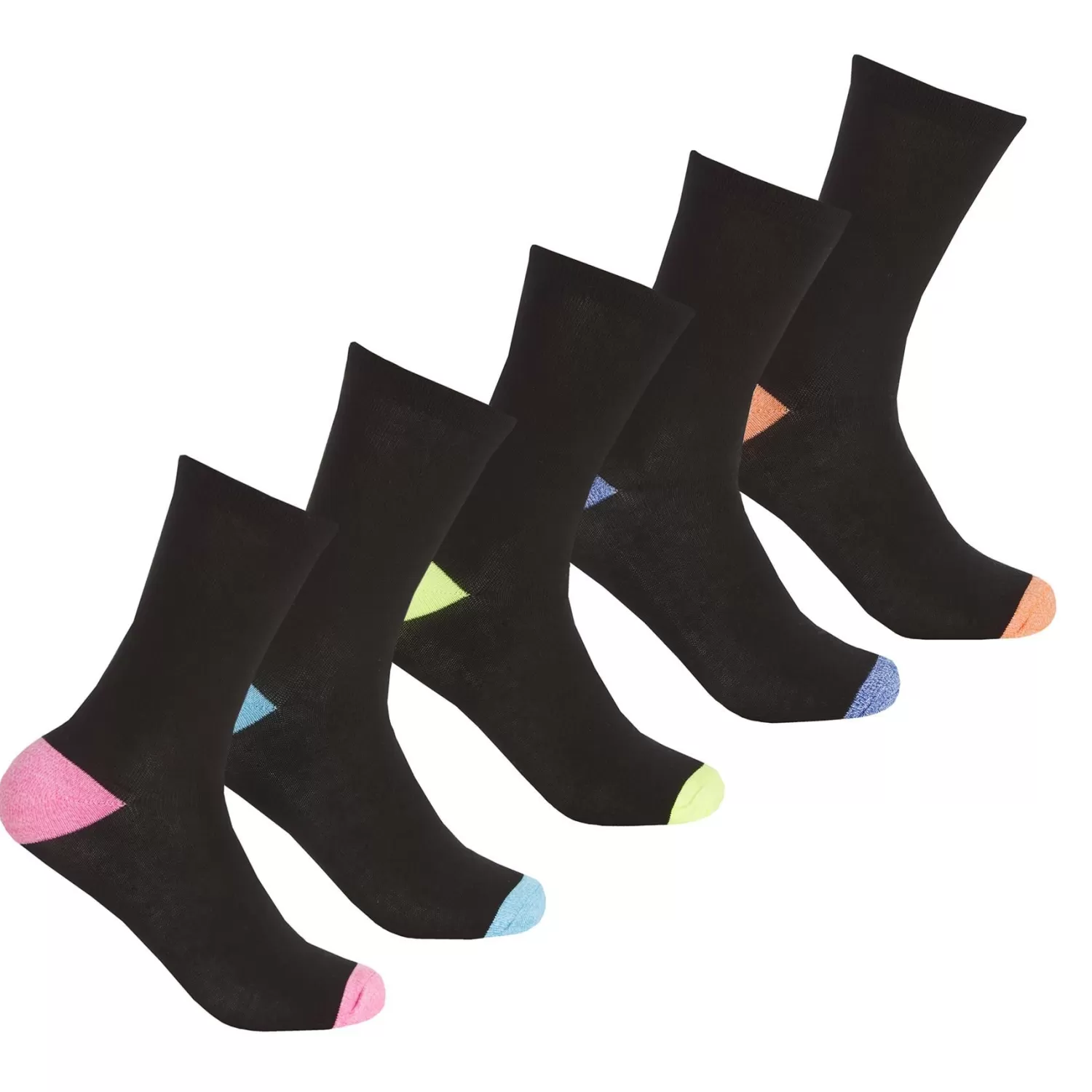 Cottonique Socks | Womens 5 Pack Marl Socks - Brights