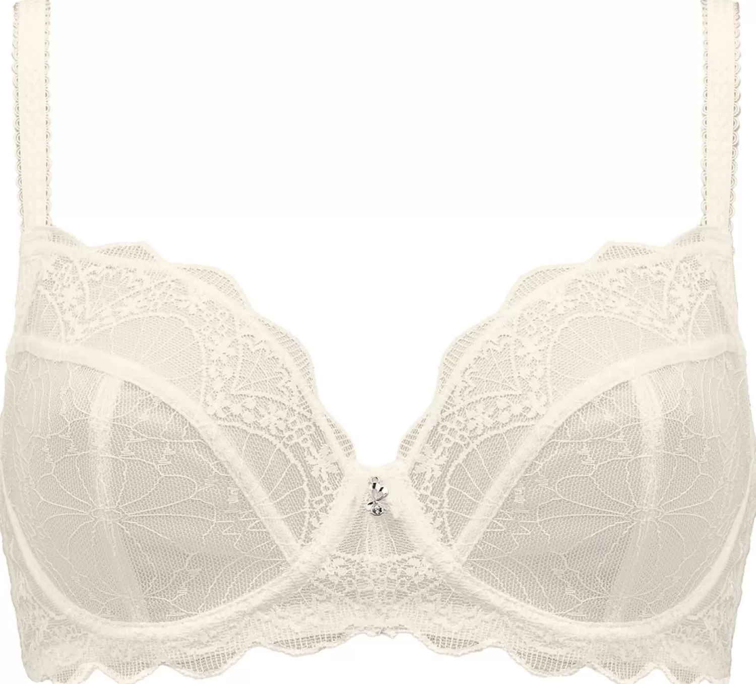 * Bras | Cybele By Naturana Sheer Lace Balcony Bra - Ivory