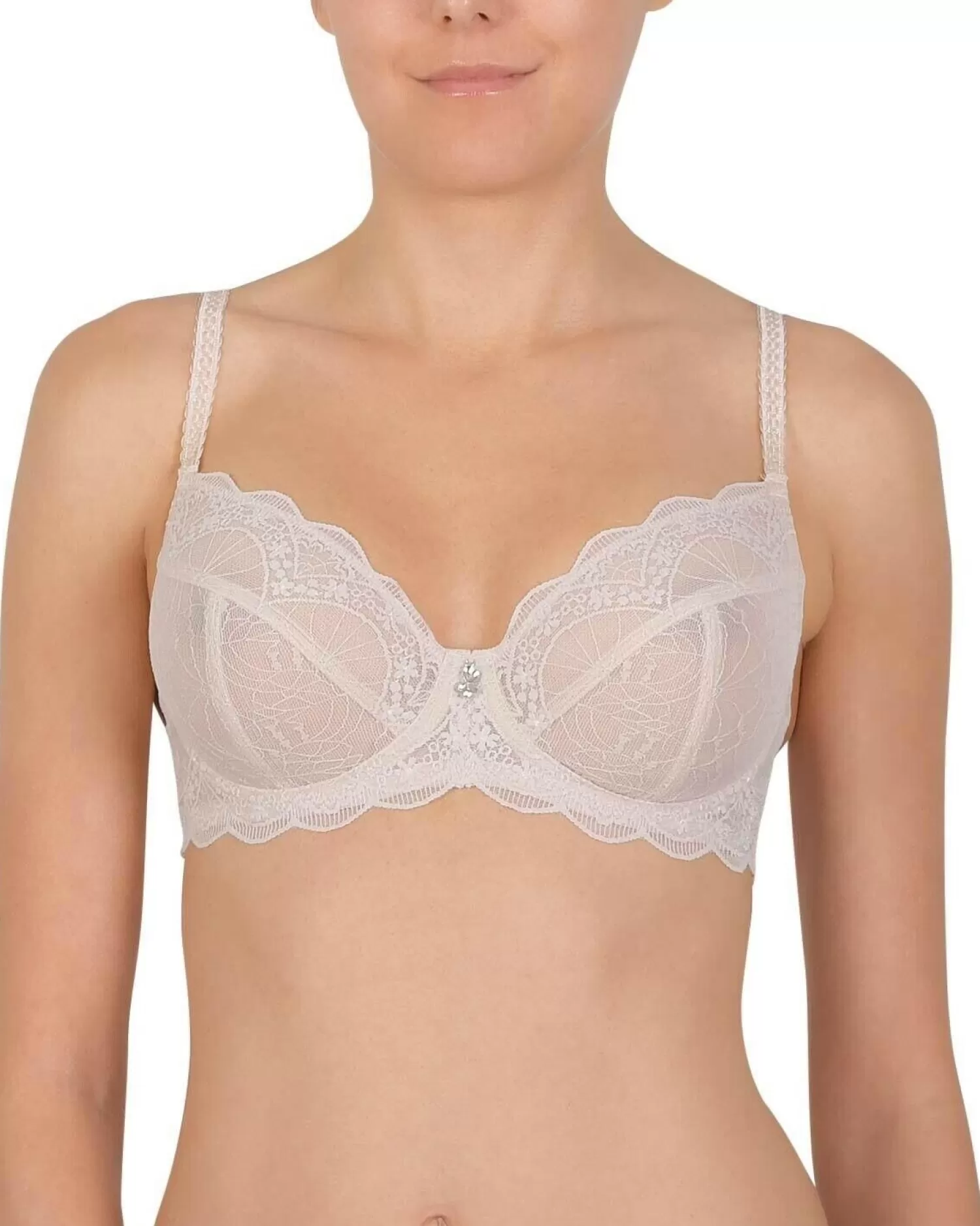 * Bras | Cybele By Naturana Sheer Lace Balcony Bra - Skin