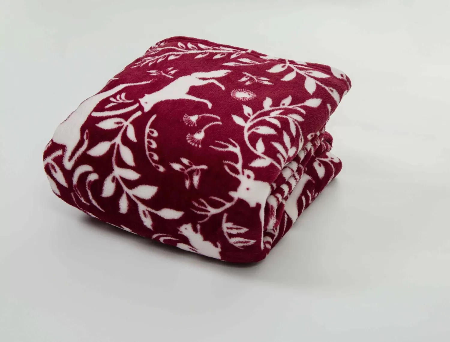 * Design Studio Larchwood Flannel Throw - Berry