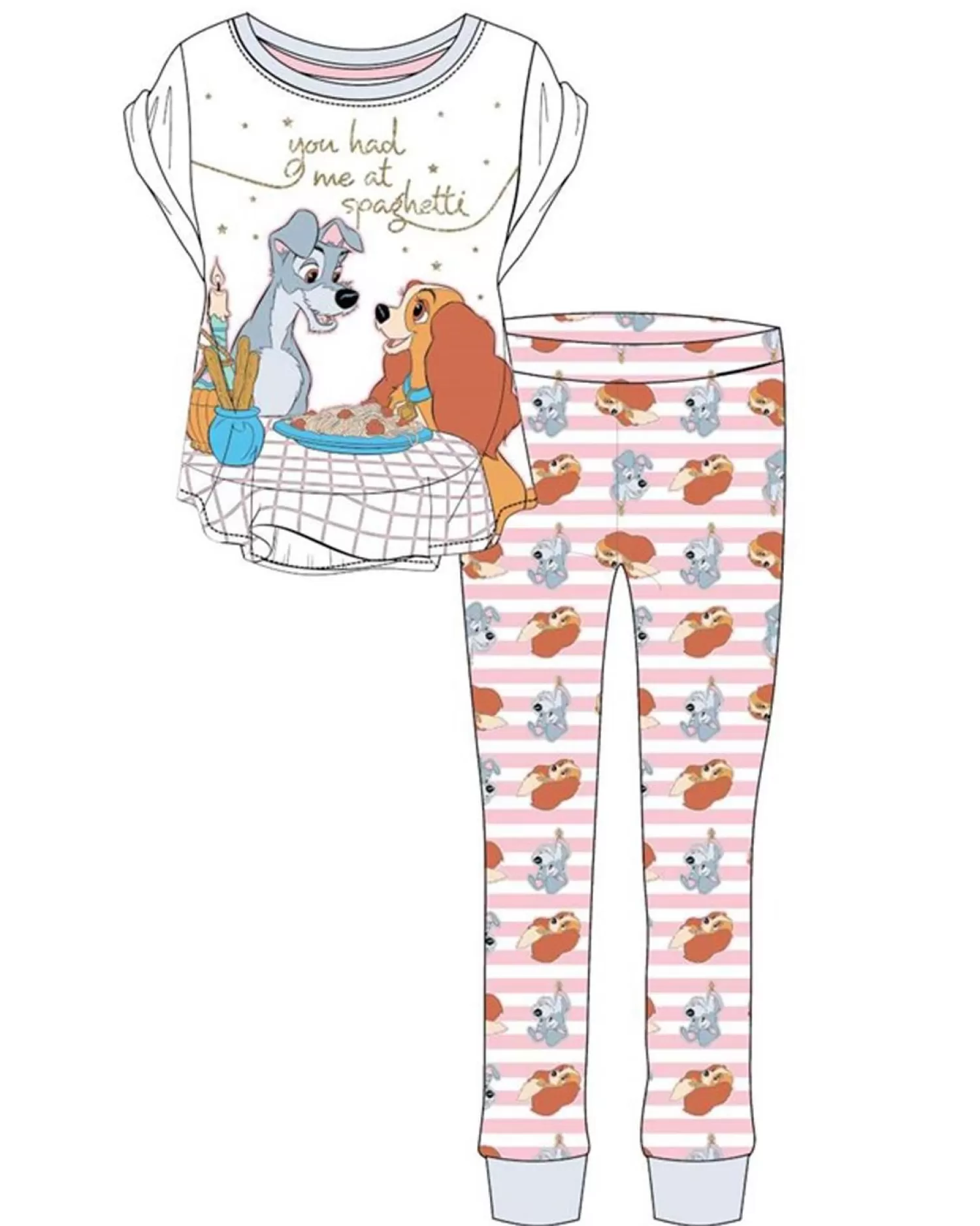 Disney Pyjamas | Womens Lady And The Tramp Pyjamas