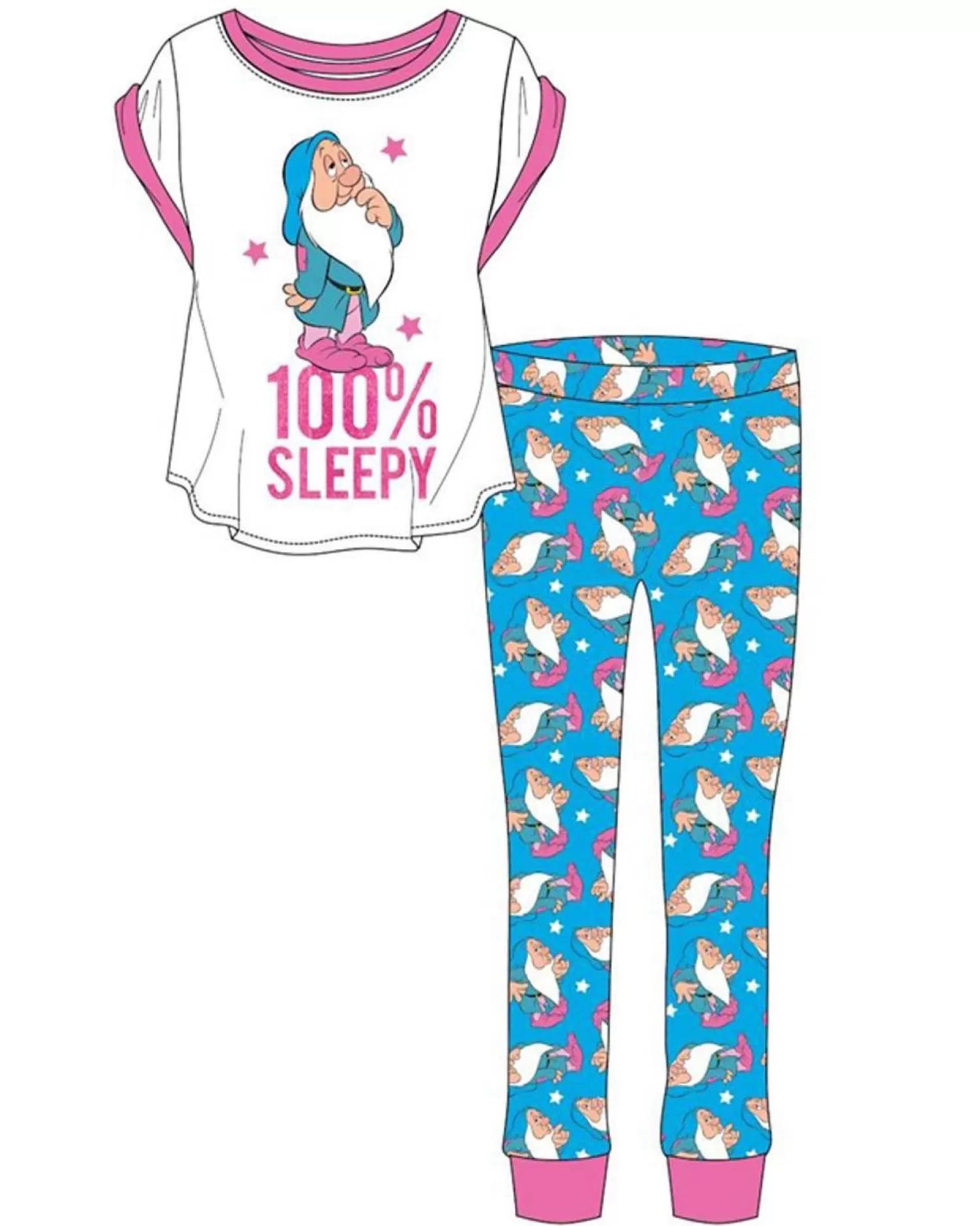 Disney Pyjamas | Womens Snow White 100% Sleepy Pyjamas