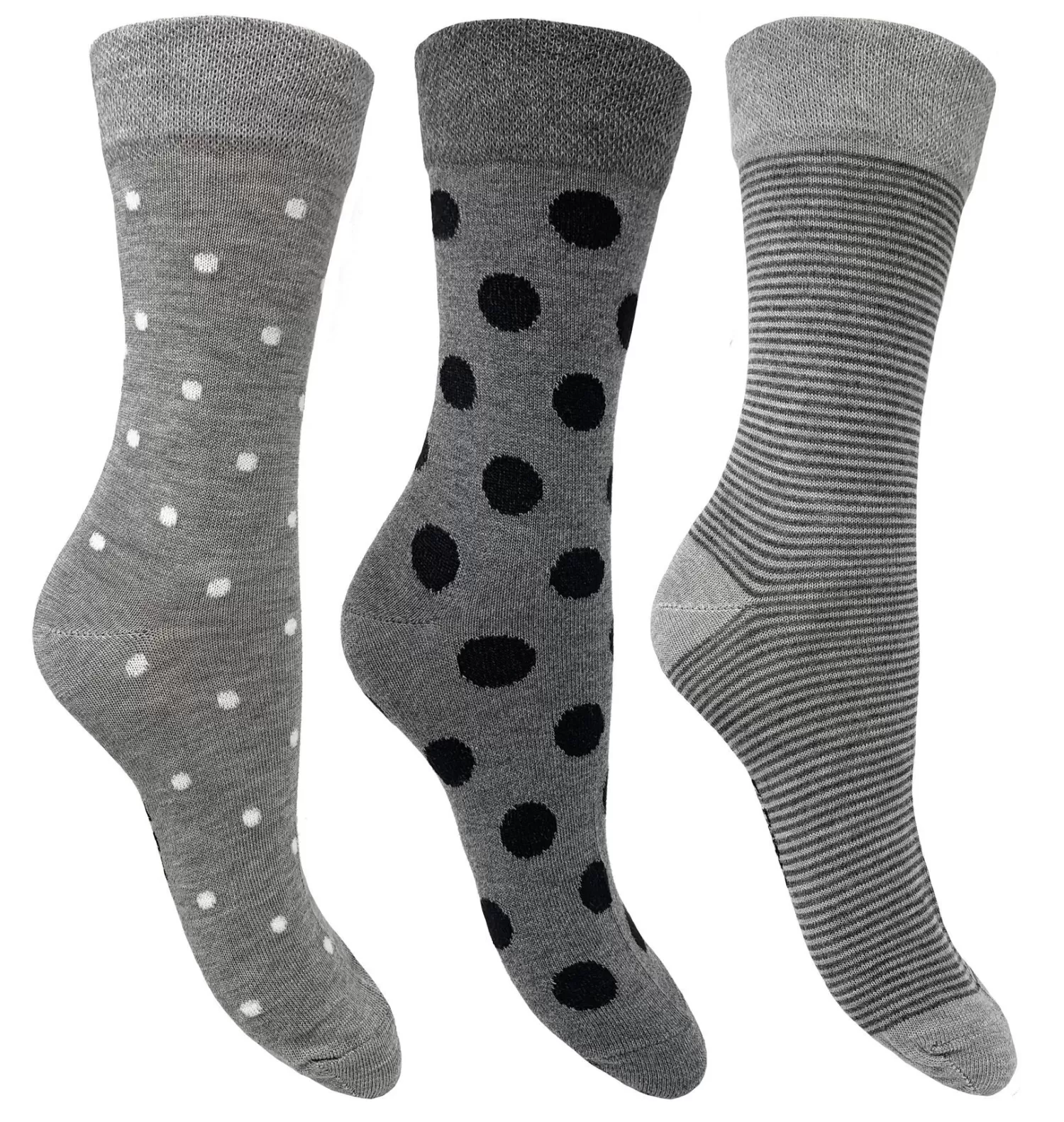 Flexitop Socks | 3 Pack Womens Bamboo Socks - Grey Spot