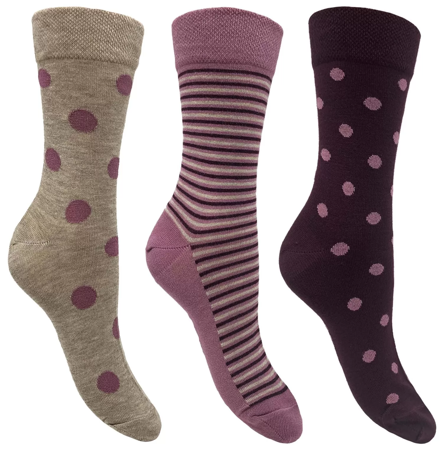 Flexitop Socks | 3 Pack Womens Bamboo Socks - Oat Spot