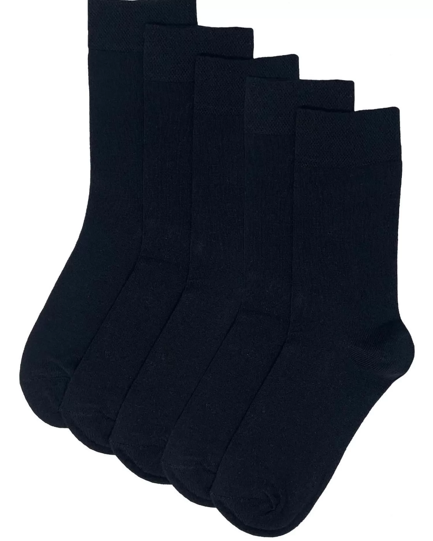 Flexitop Socks | 5 Pack Womens Cotton Rich Socks - Plain Black