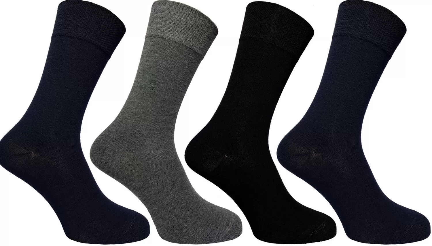 Men * Flexitop Mens 4 Pack Bamboo Socks - Navy/Grey