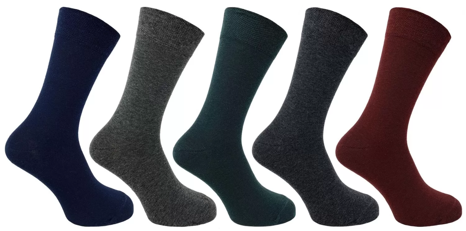 Men Flexitop Mens 5 Pack Dress Socks - Dark Mix