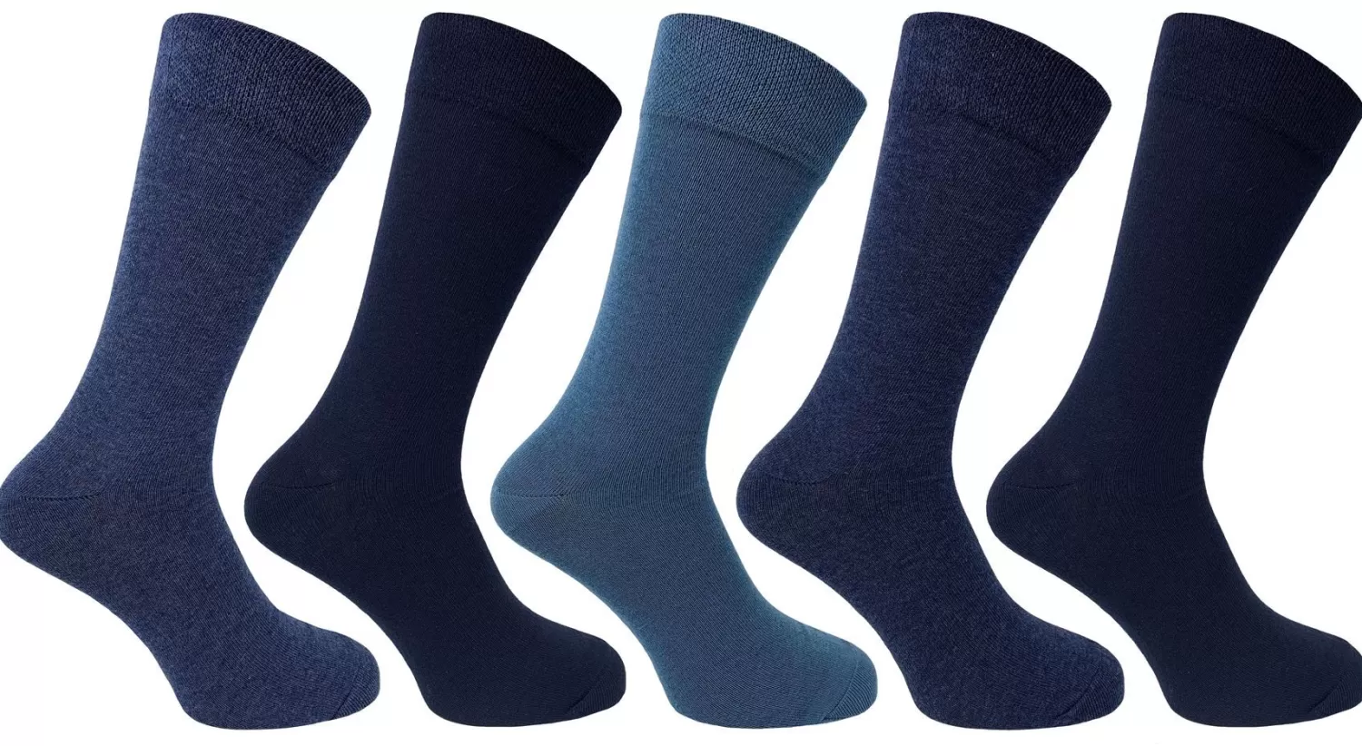 Men Flexitop Mens 5 Pack Dress Socks - Denim Mix