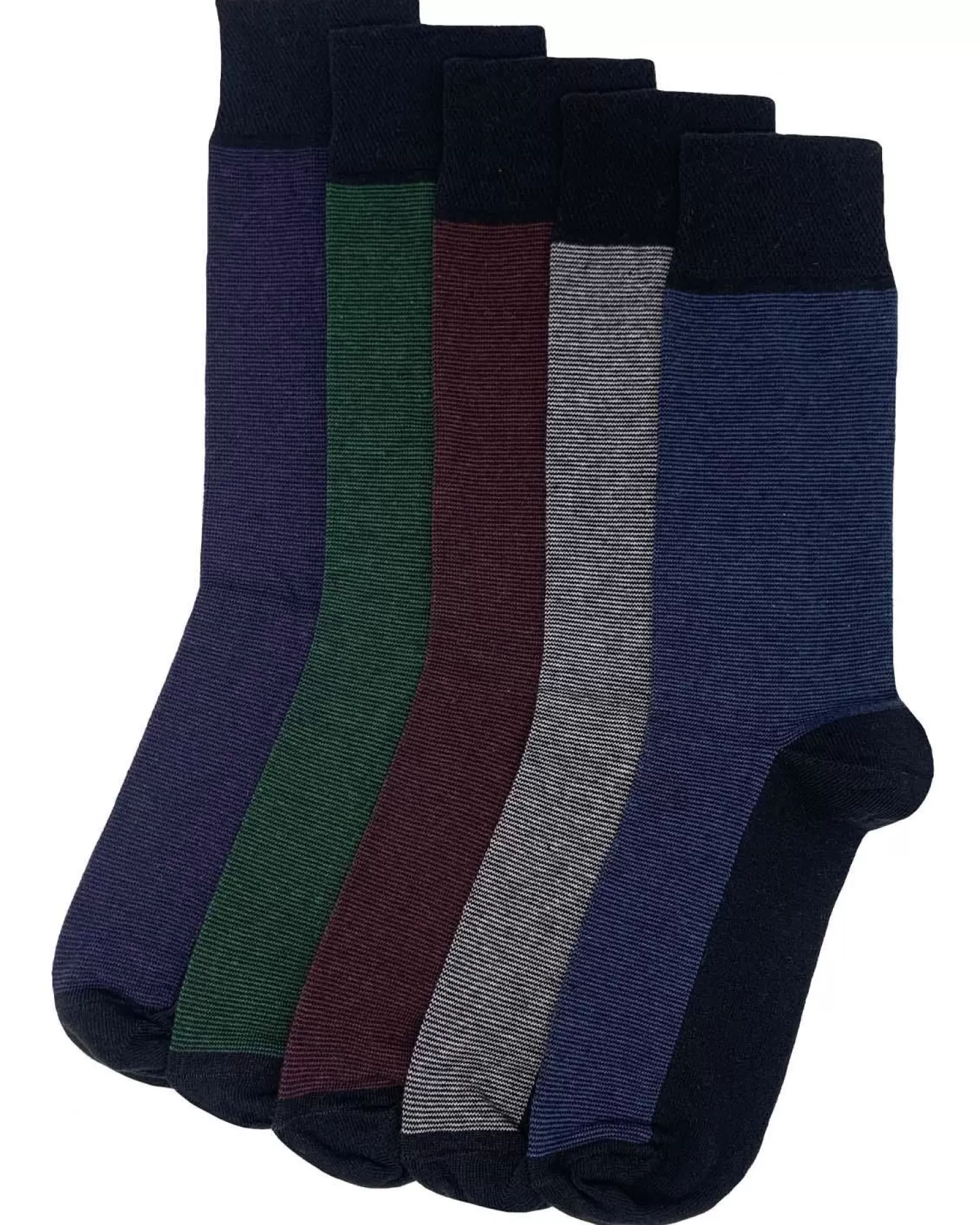 Men Flexitop Mens 5 Pack Dress Socks - Feeder Stripe