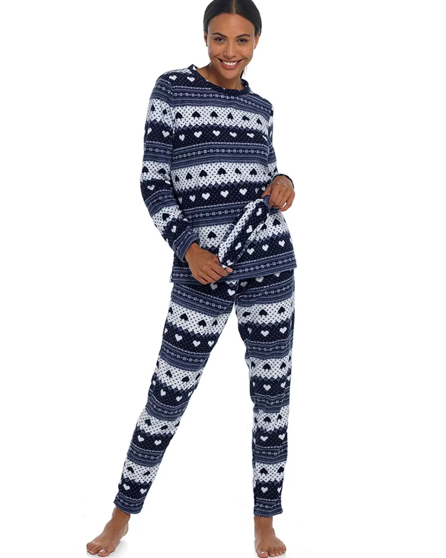 Follow That Dream Pyjamas | Fairisle Fleece Pyjamas - Navy