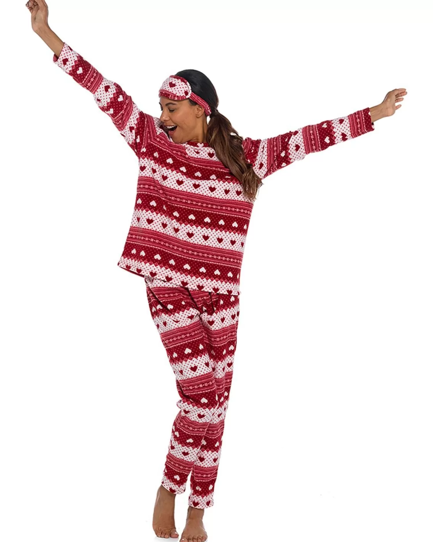 Follow That Dream Pyjamas | Fairisle Fleece Pyjamas - Red