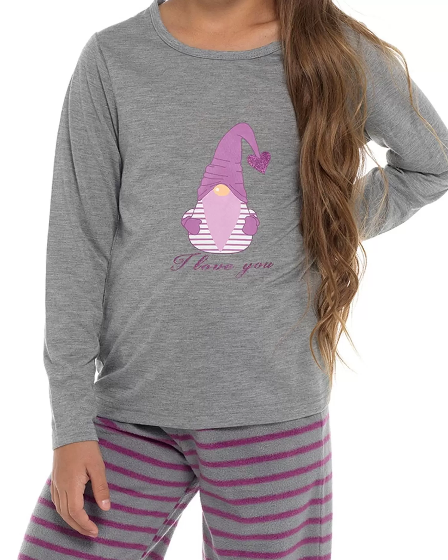 Kids Follow That Dream Girls Gnome Jersey & Fleece Pyjamas