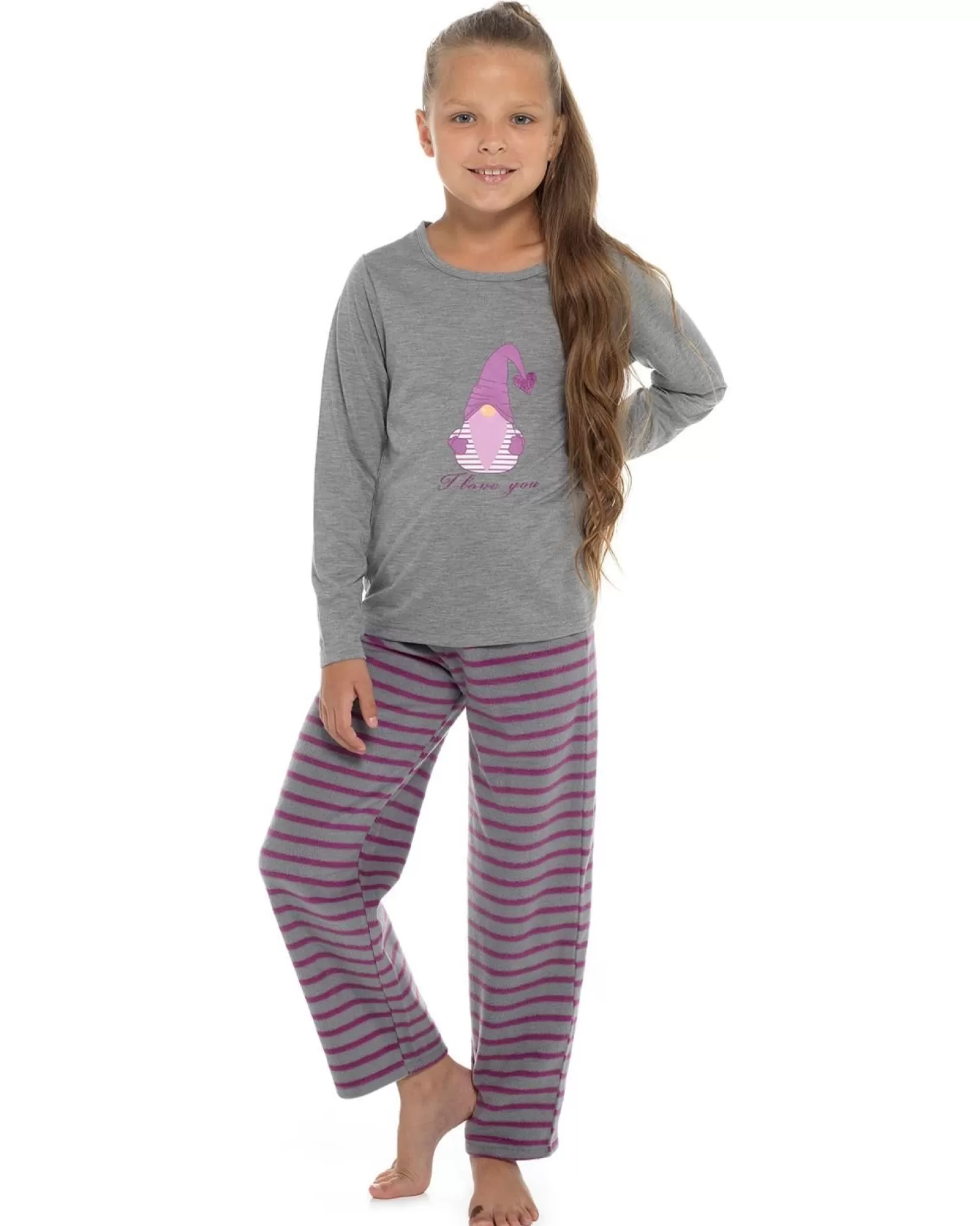 Kids Follow That Dream Girls Gnome Jersey & Fleece Pyjamas