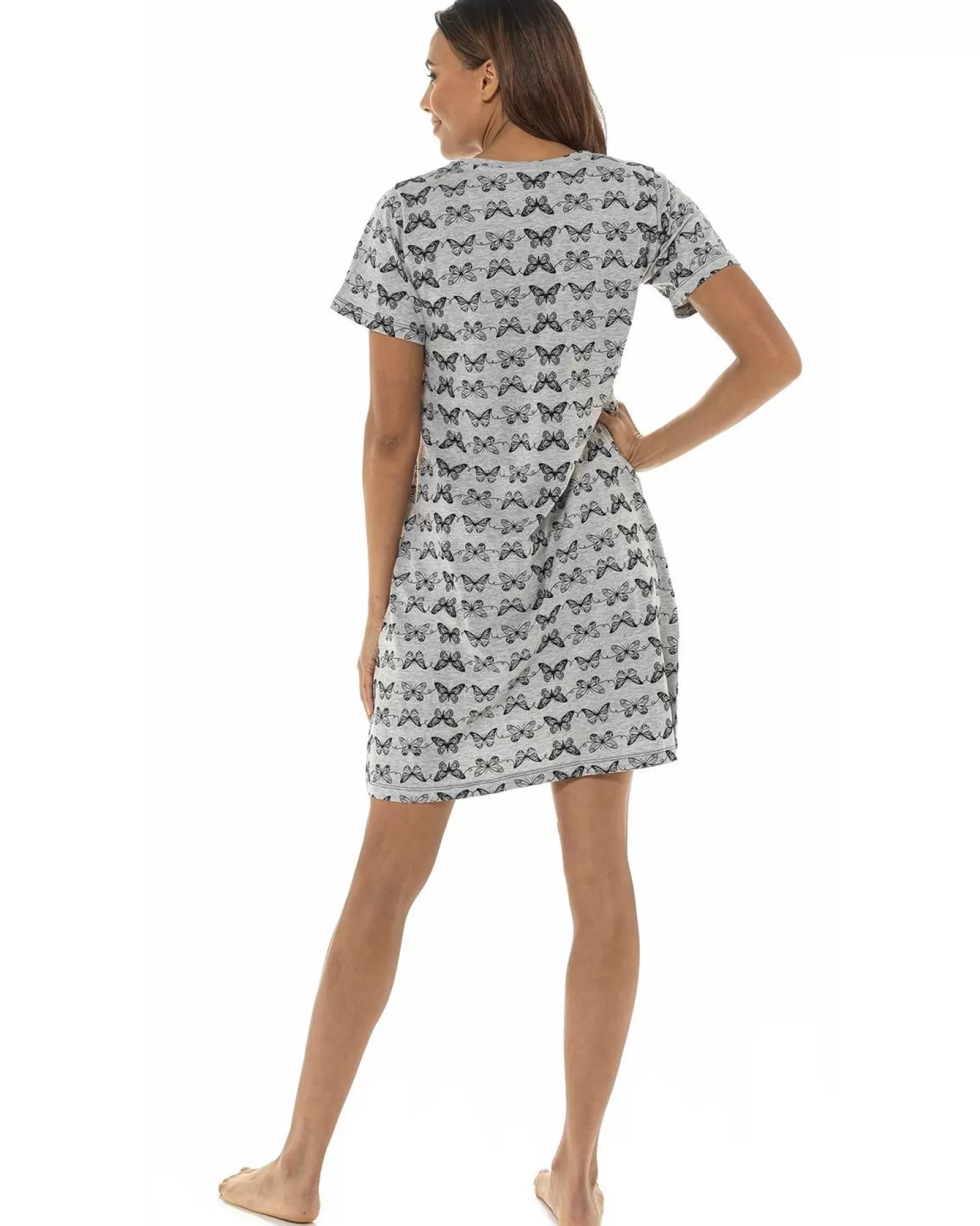 Follow That Dream Nighties | Grey Butterfly Print Nightie