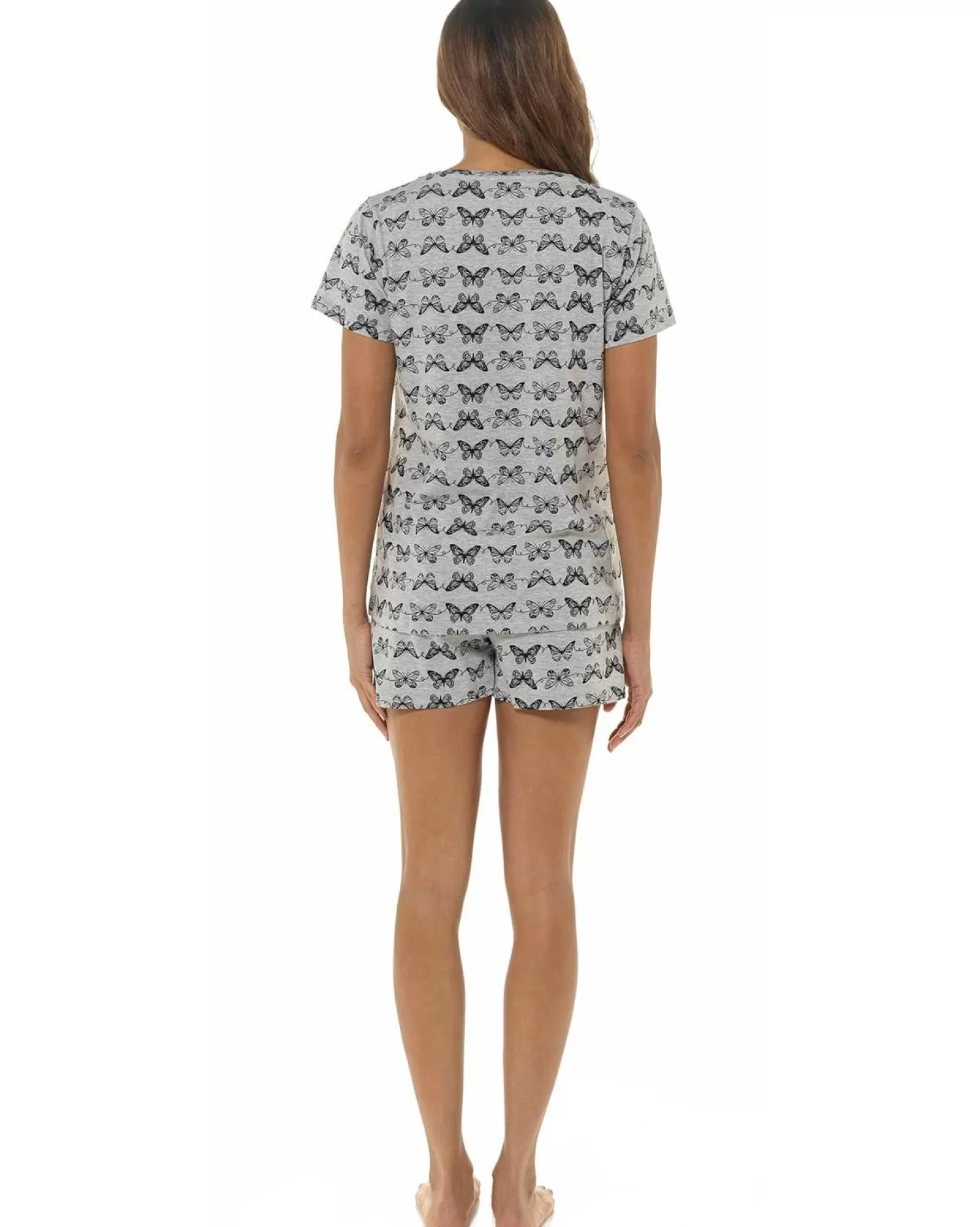 Follow That Dream Pyjamas | Grey Butterfly Print Short Pyjamas