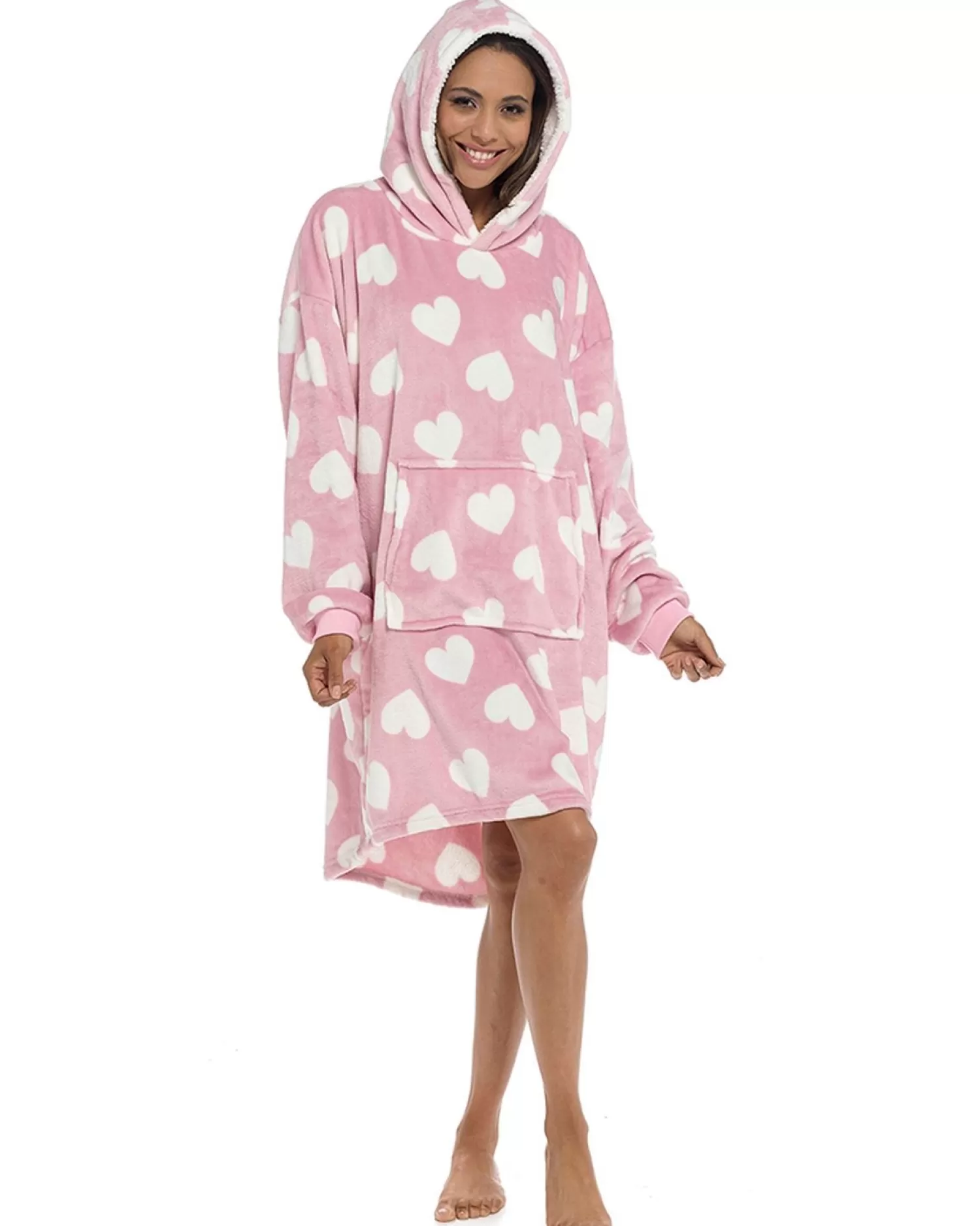 Follow That Dream Loungewear | Heart Oversized Hoodie - Pink