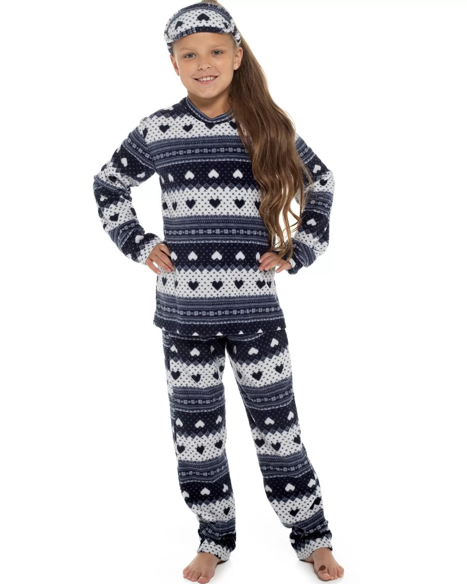 Kids Follow That Dream Kids Fairisle Fleece Pyjamas - Navy