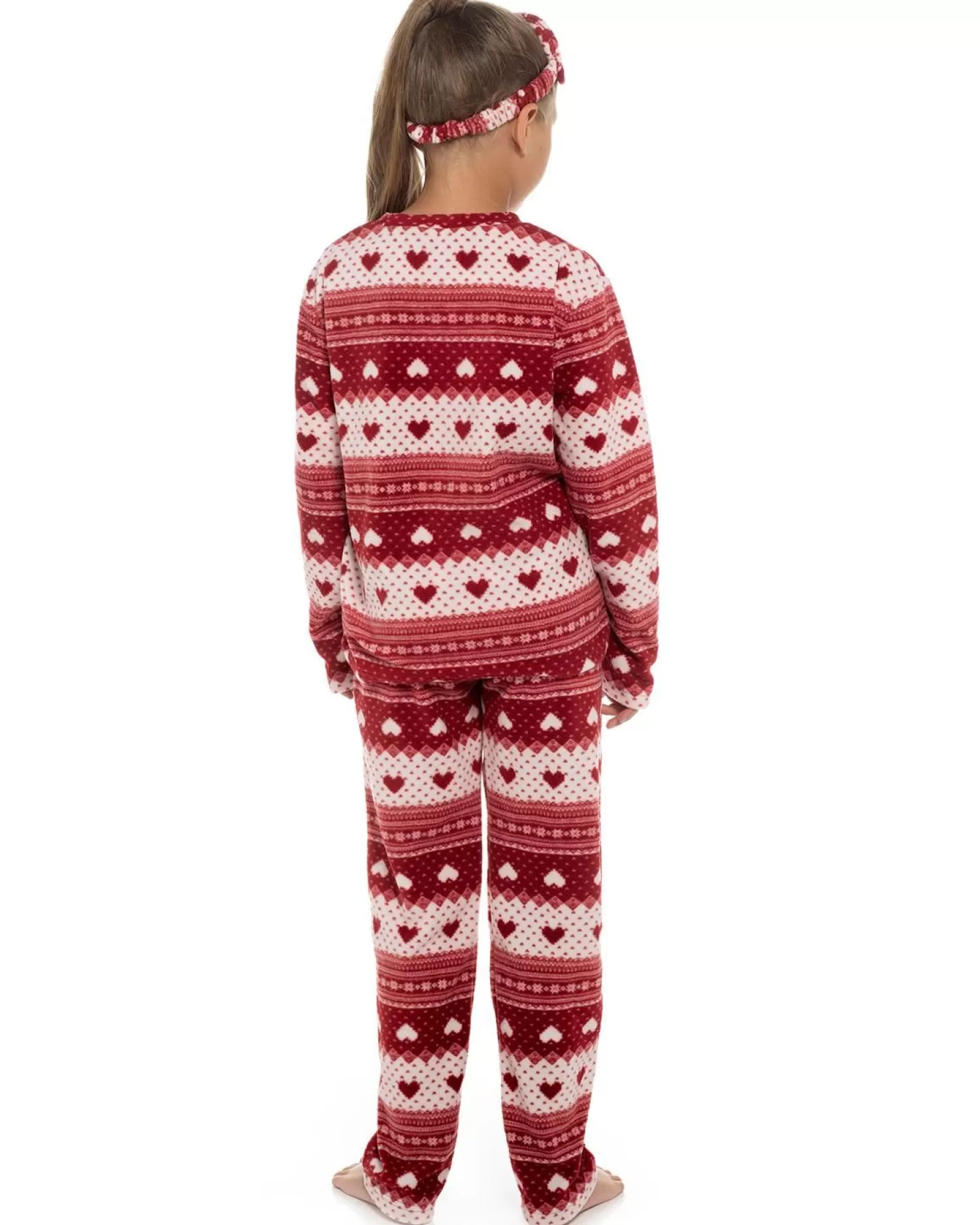 Kids Follow That Dream Kids Fairisle Fleece Pyjamas - Red