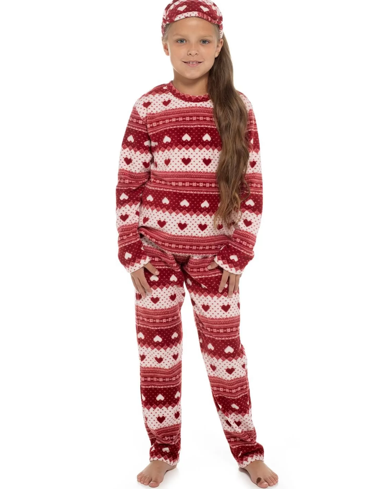 Kids Follow That Dream Kids Fairisle Fleece Pyjamas - Red