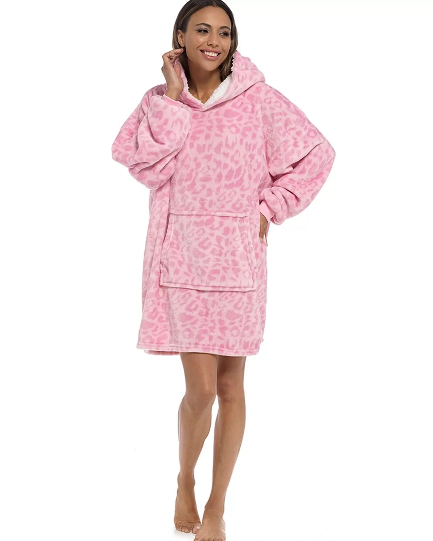 Follow That Dream Loungewear | Leopard Oversized Hoodie - Pink