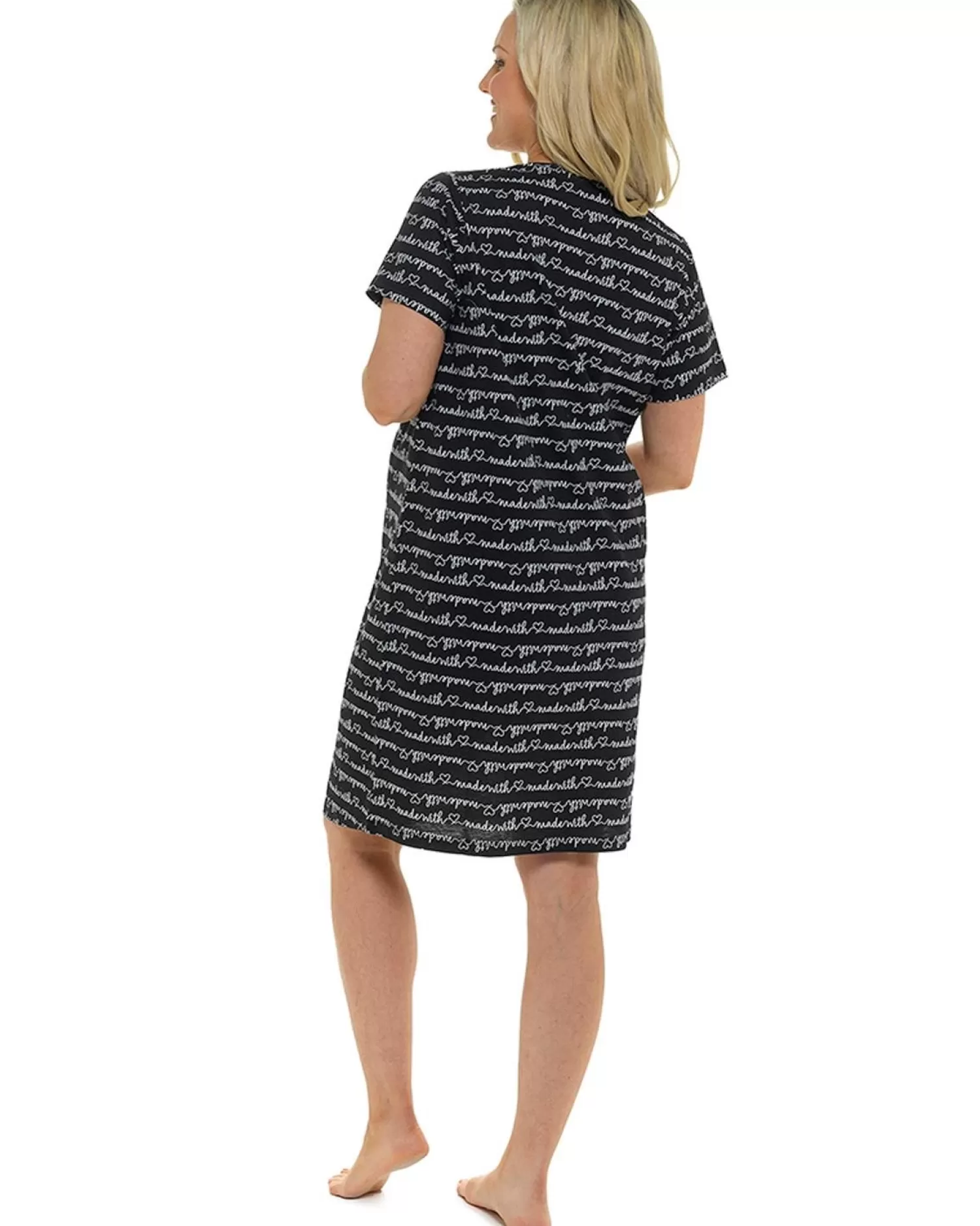 Follow That Dream Nighties | Maternity All Over Print Nightie - Black