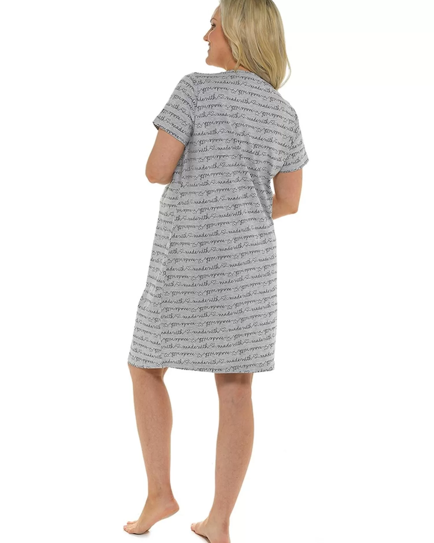 Follow That Dream Nighties | Maternity All Over Print Nightie - Grey