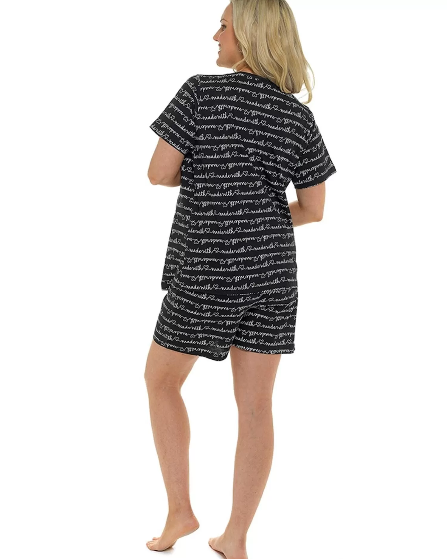 Follow That Dream Pyjamas | Maternity All Over Print Short Pyjamas - Black