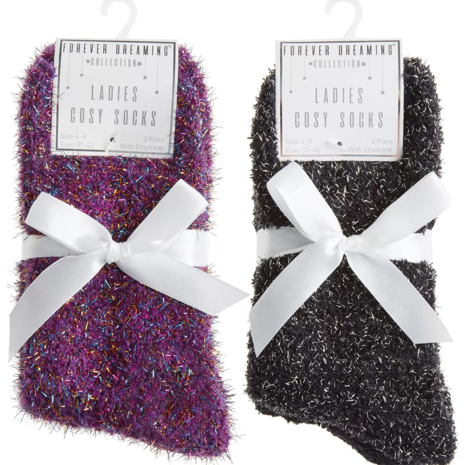 * Socks | Forever Dreaming 4 Pairs Fluffy Glitter Socks