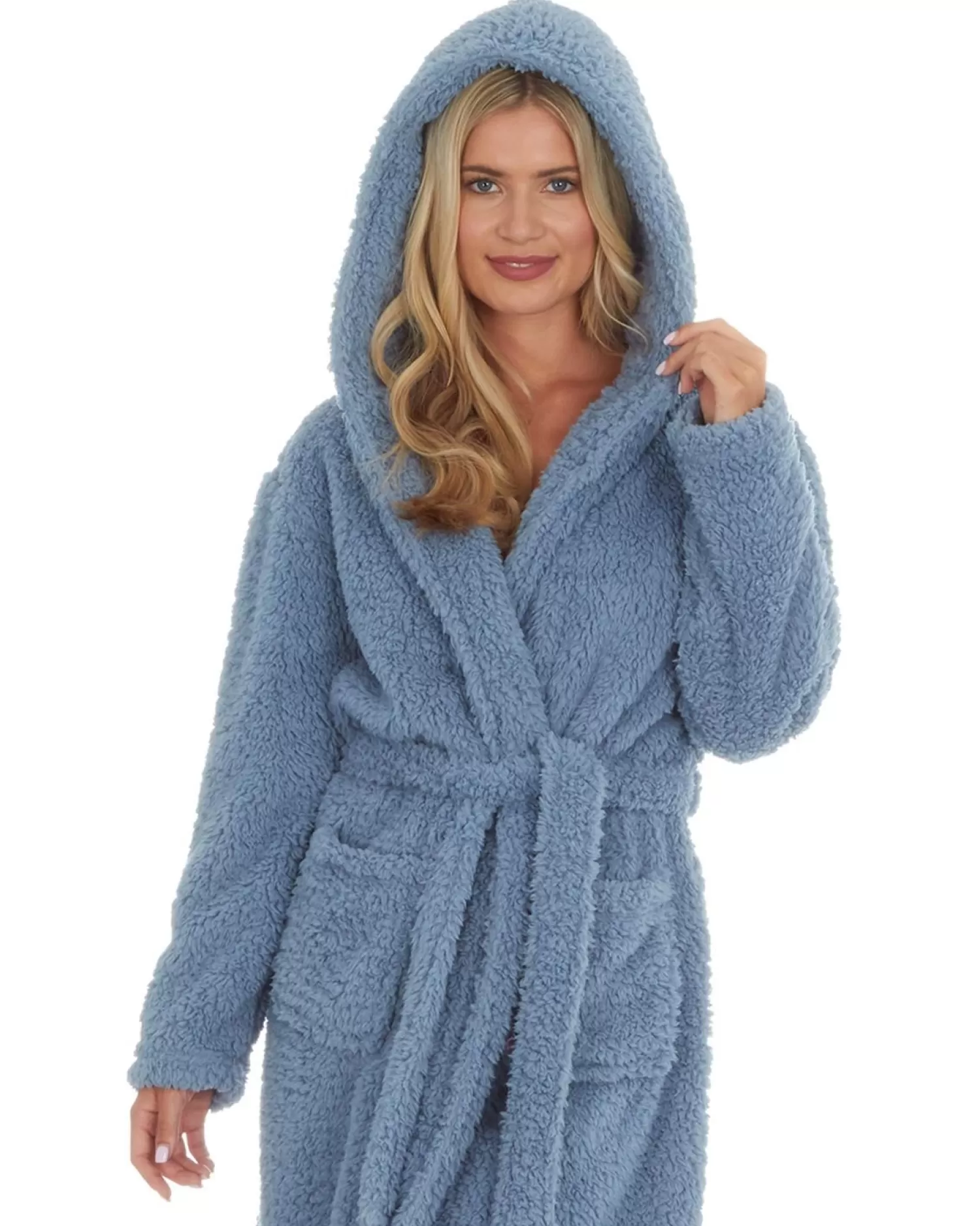 Forever Dreaming Dressing Gowns | Borg Dressing Gown - Blue