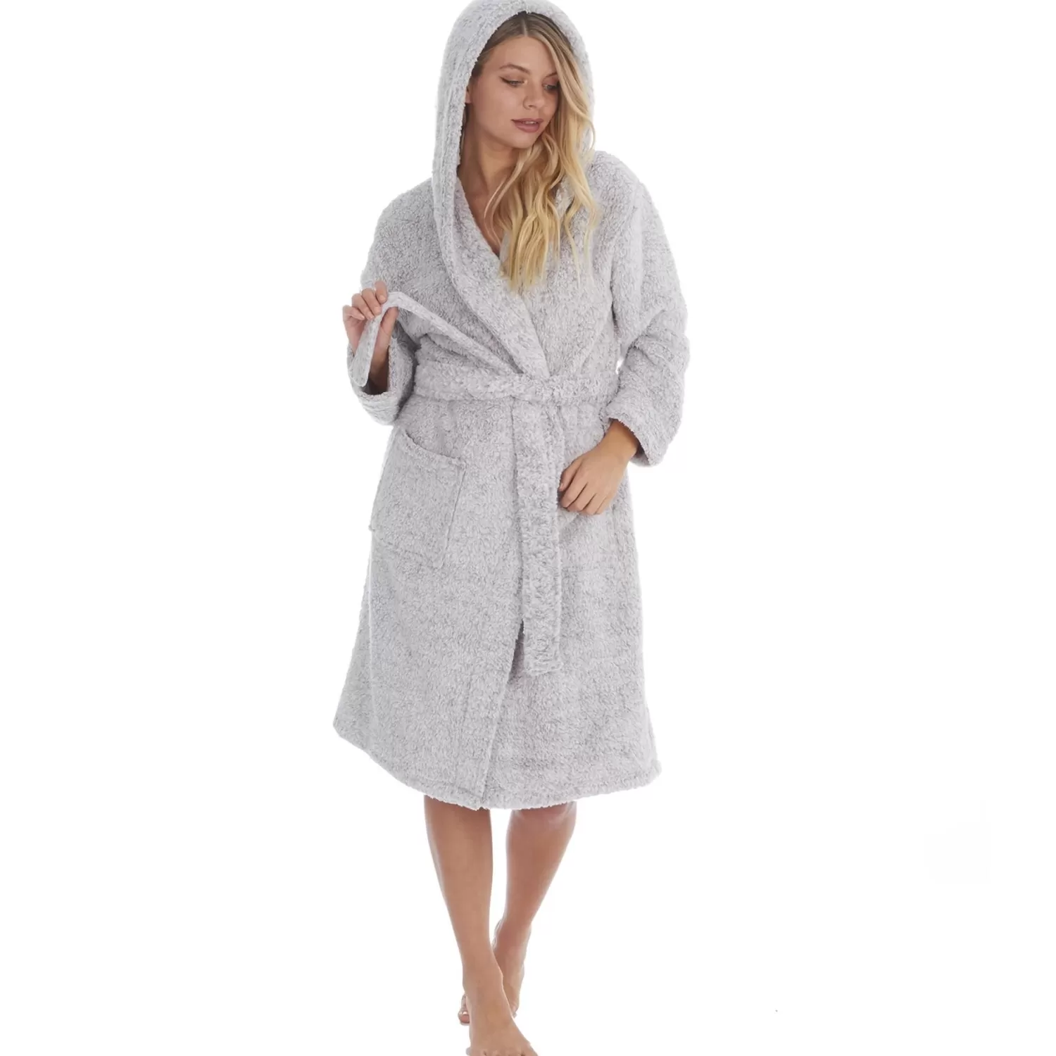 Forever Dreaming Dressing Gowns | Borg Dressing Gown - Grey