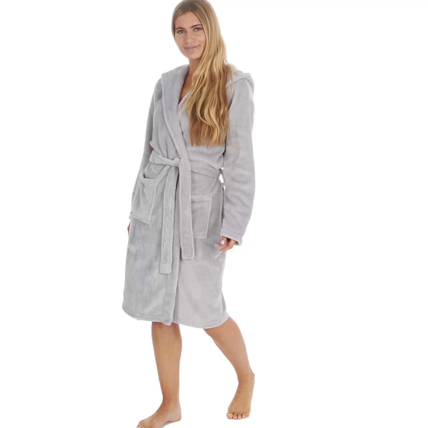 Forever Dreaming Dressing Gowns | Hooded Dressing Gown - Grey