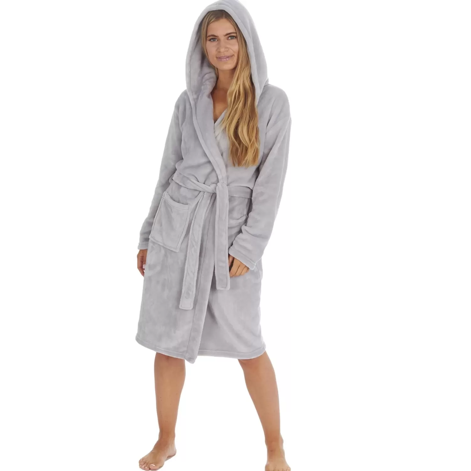 Forever Dreaming Dressing Gowns | Hooded Dressing Gown - Grey